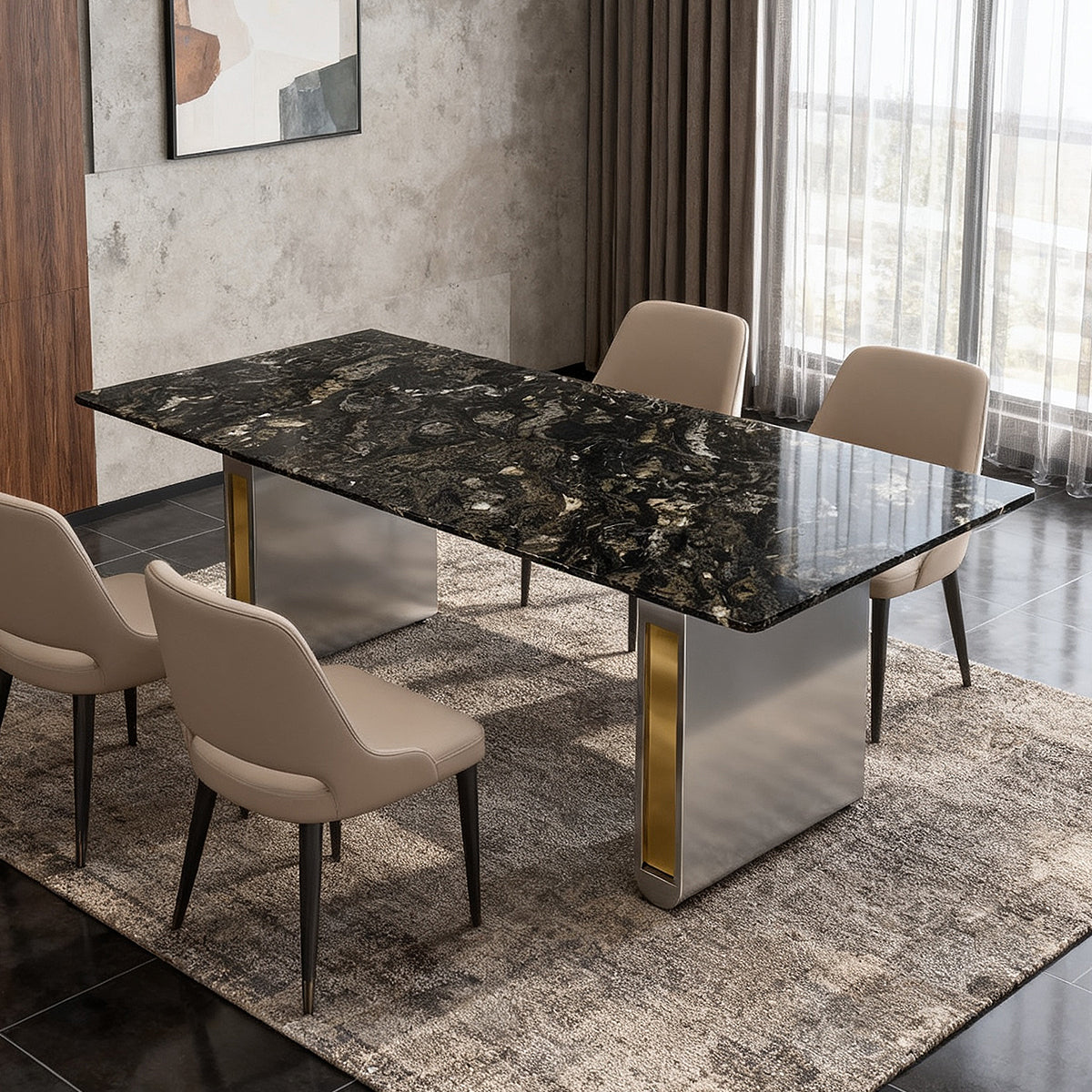 Luxurious stone dining table(The brilliant starry river)