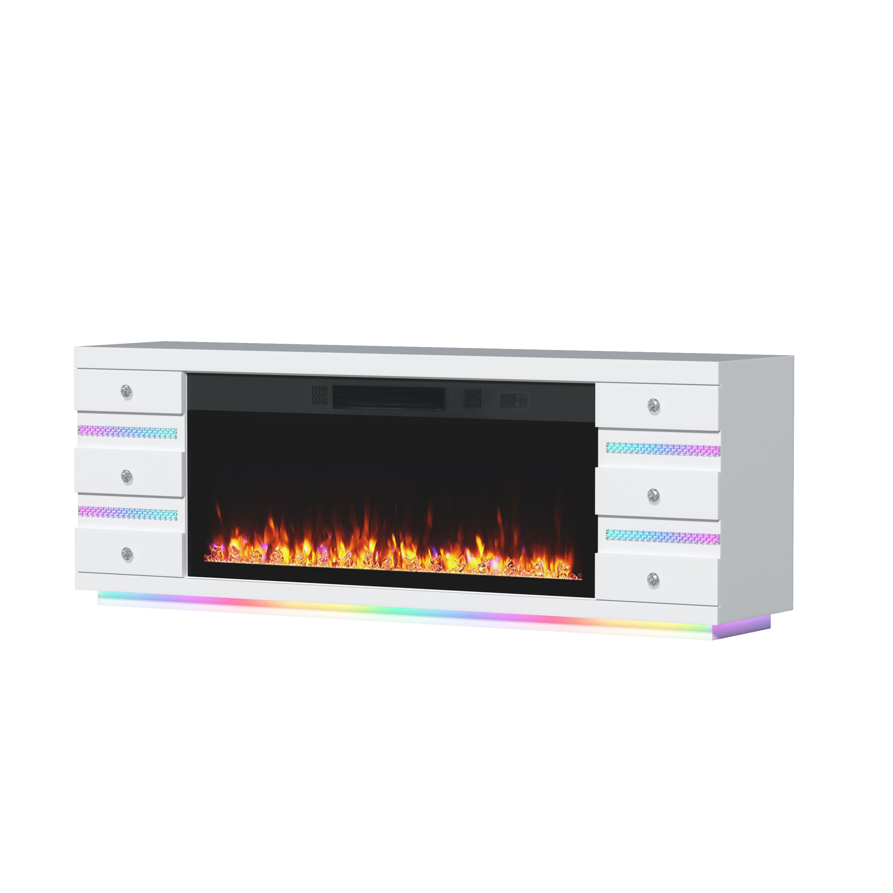VANITII Multi-Flame Colors TV Stand LED Fireplace