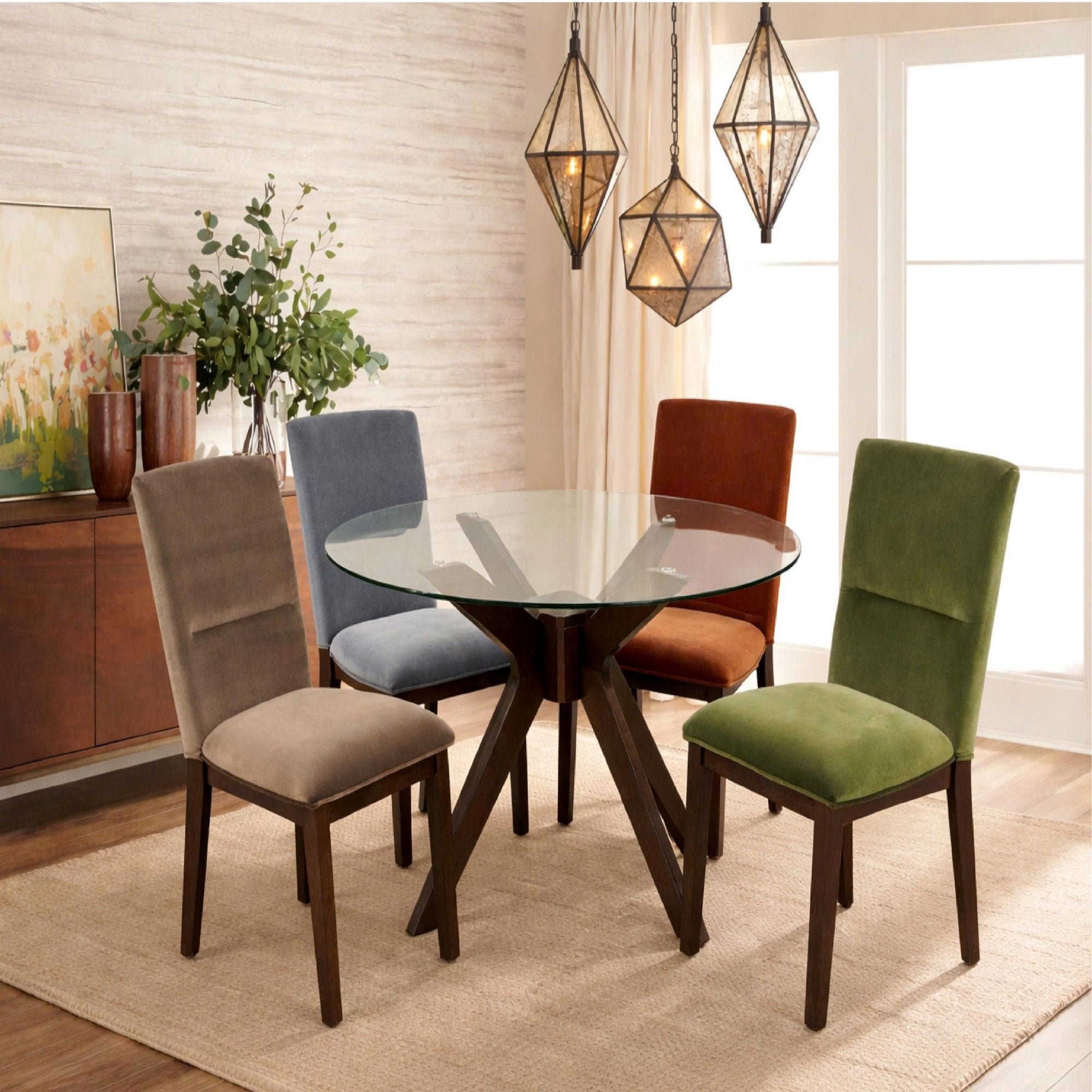 GLASS TOP DINING TABLE