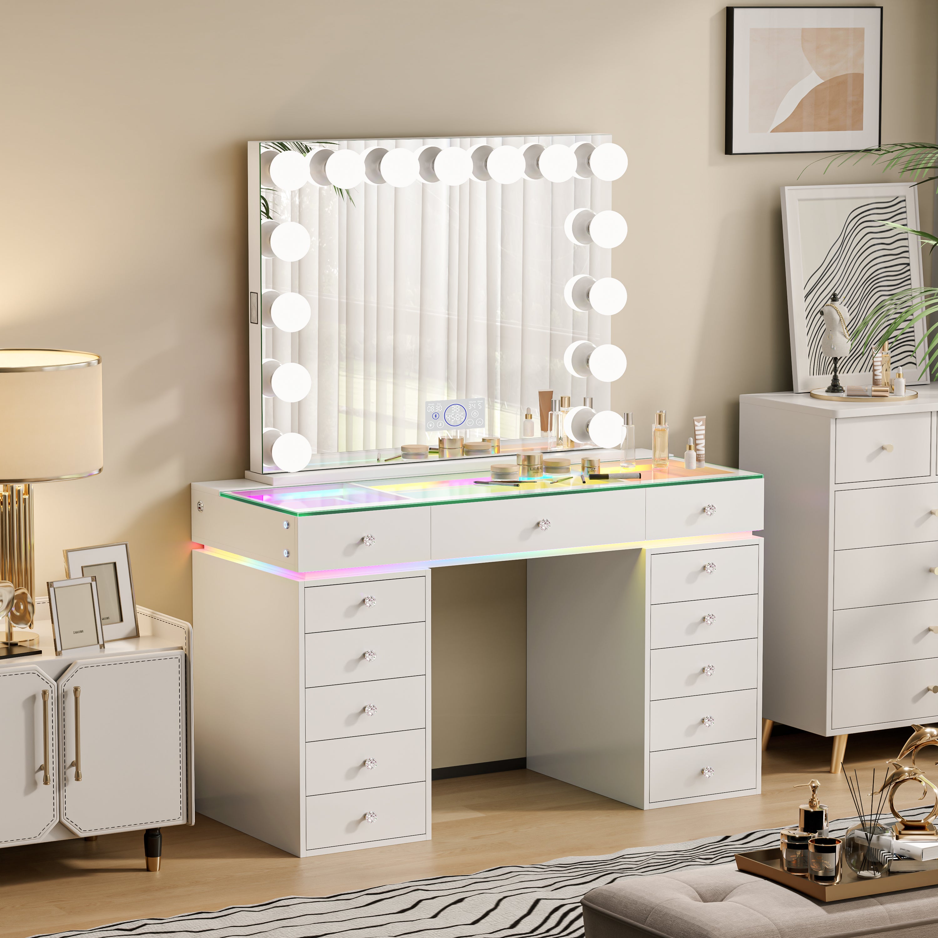 VANITII Mini Eva Vanity Desk Set - 13 Storage Drawers
