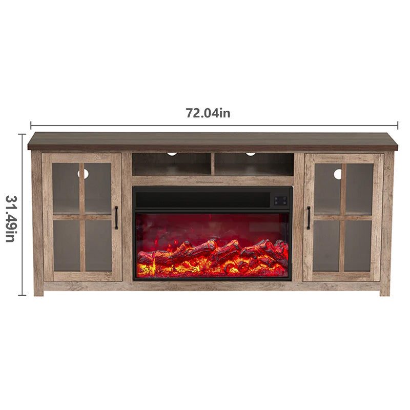 Fully Assembled TV stand with an electronic fireplace (HZ03)