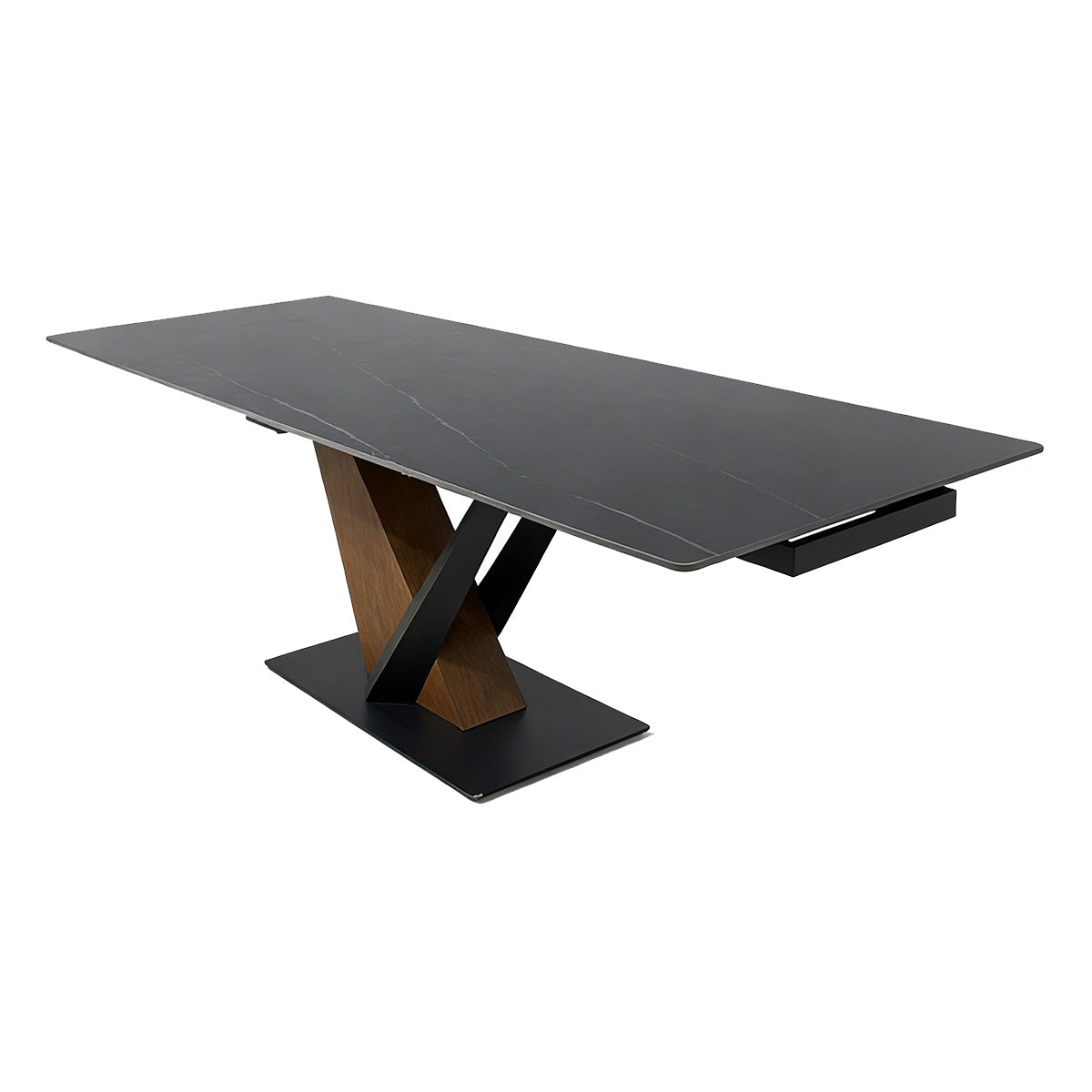 Rock plate functional dining table(Lauren Black Gold)