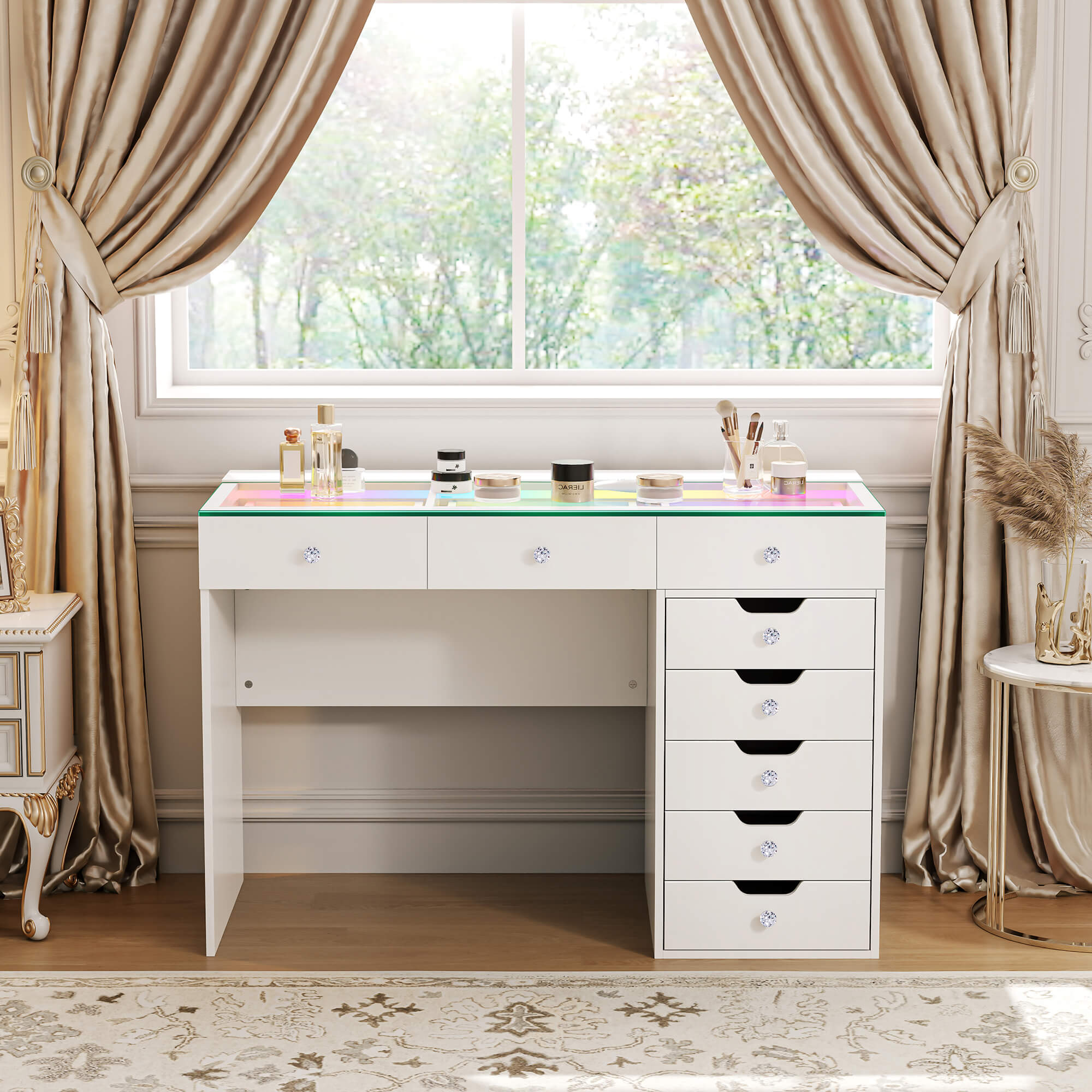 VANITII Diana Vanity Desk Pro- 8 Storage Drawers
