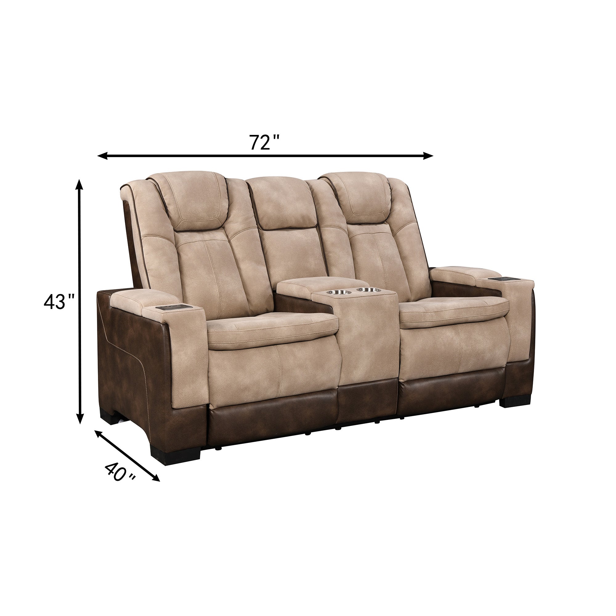 Charlie Modern Brown Power Recliner Loveseat