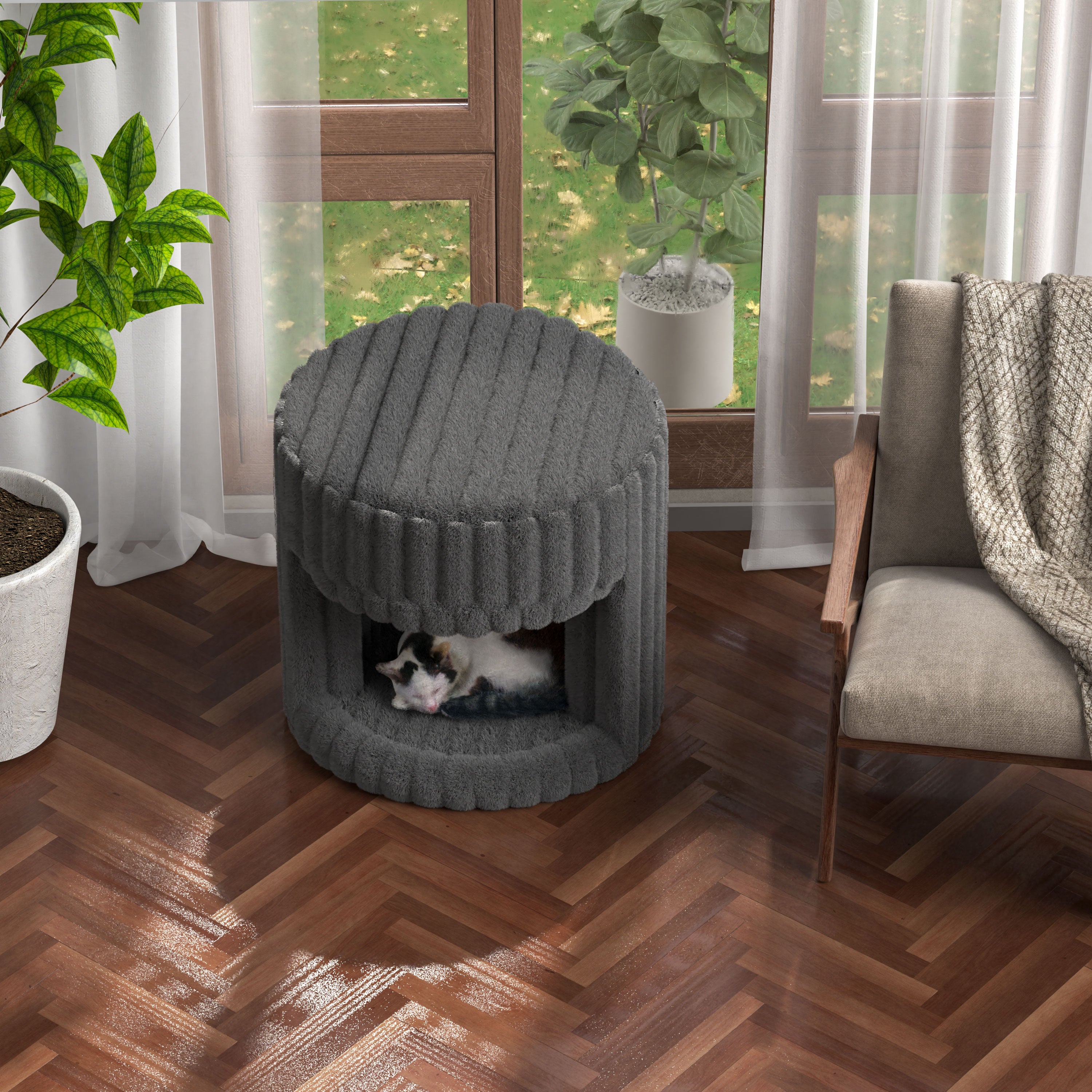 VANITII Super Soft Rabbit Hair Cat Bed