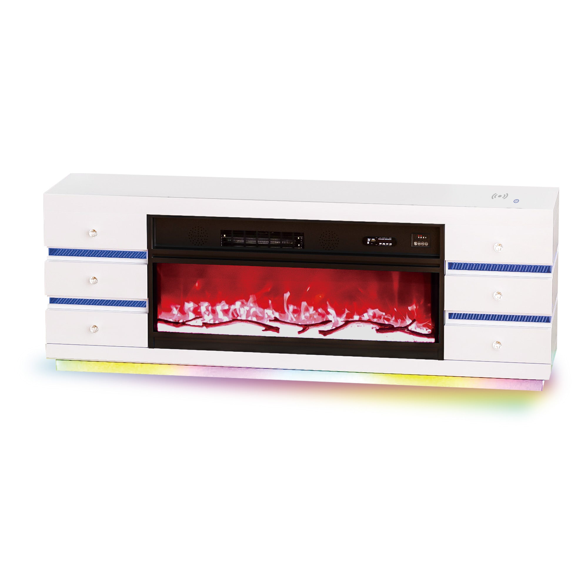 VANITII Multi-Flame Colors TV Stand LED Fireplace