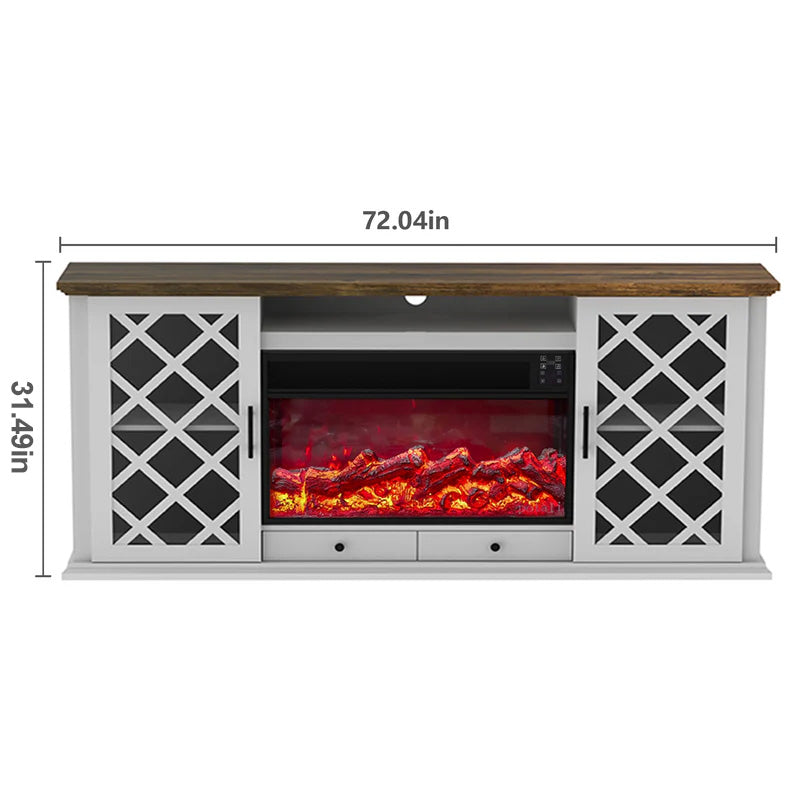 Fully Assembled TV stand with an electronic fireplace (HZ04)