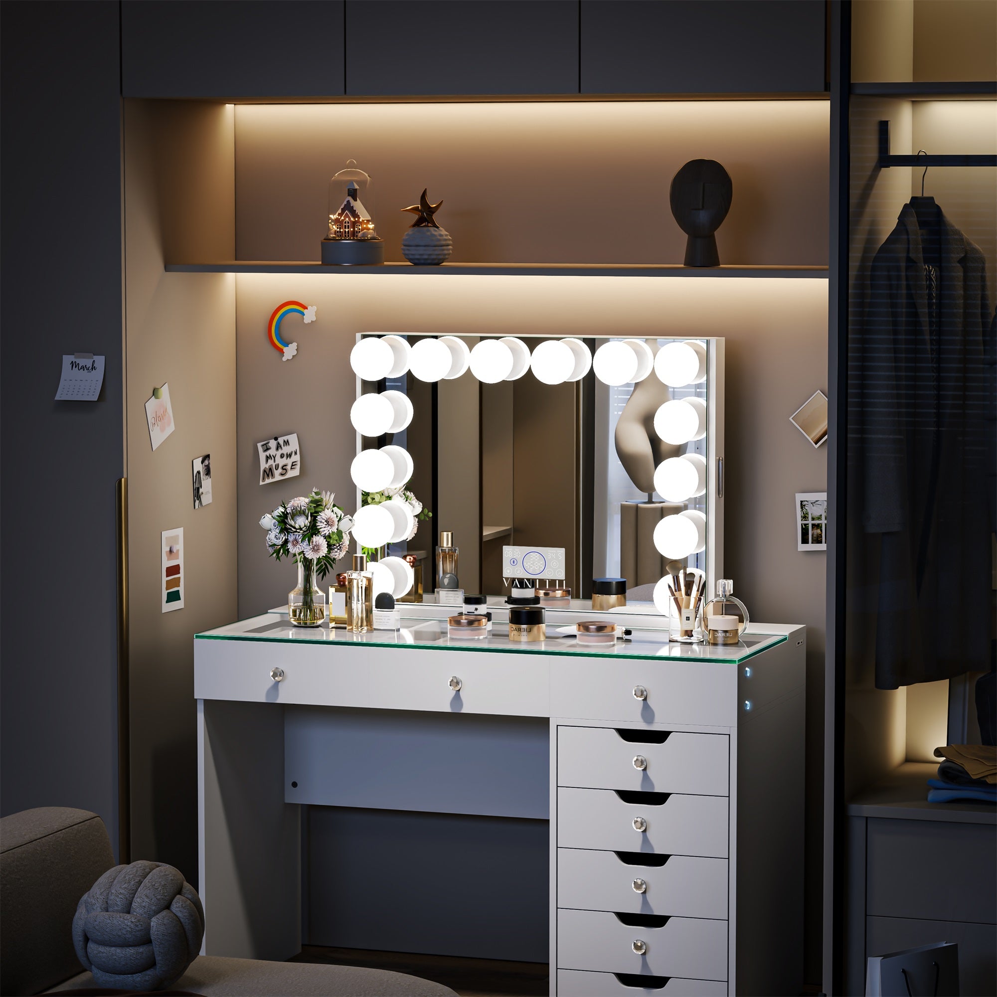 New Arrival! VANITII Marilyn Hollywood Vanity Mirror Pro with Jewelry Organizer