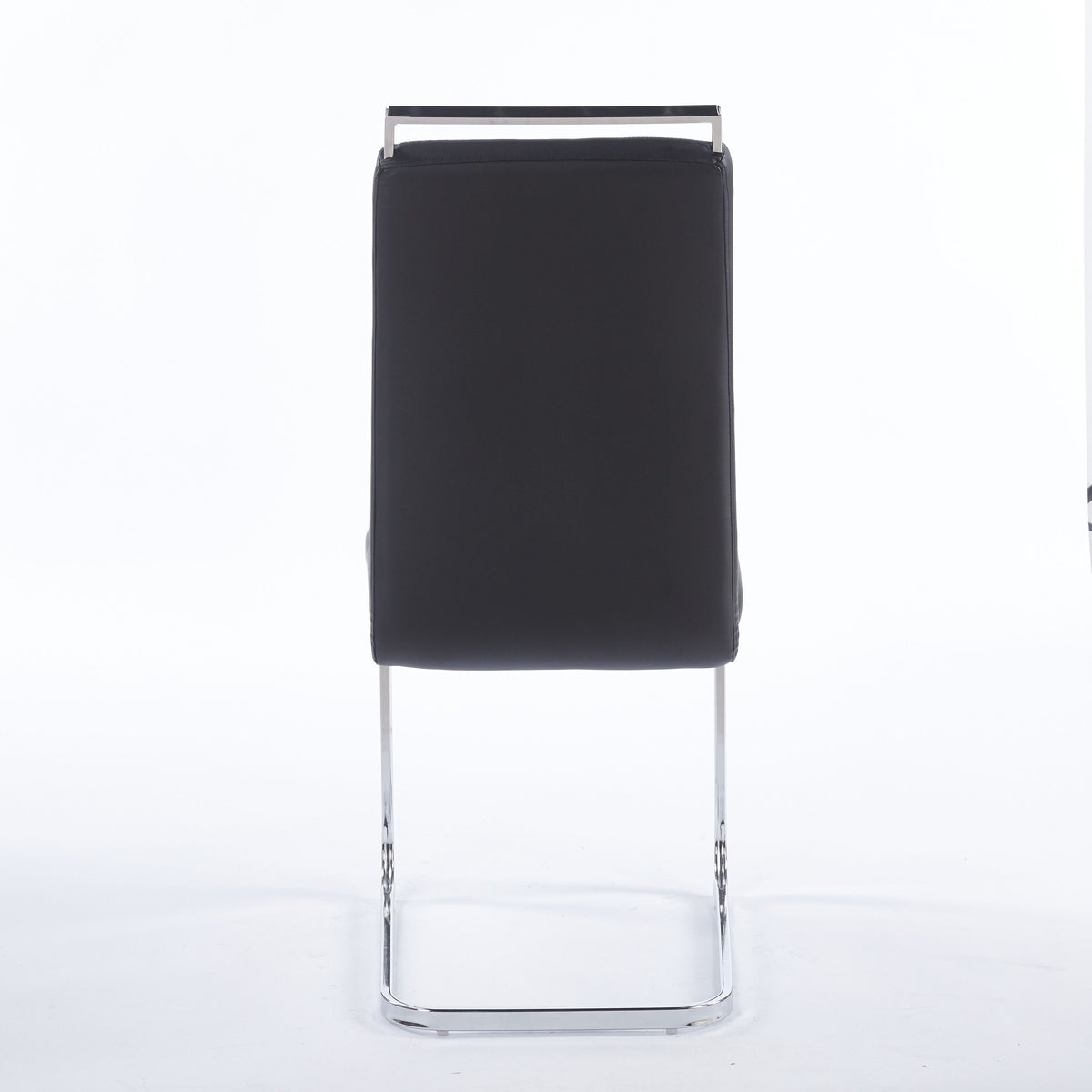 Contemporary Cantilever Dining Chair, Leather Upholstery with Chrome Metal Base 4pCS/CTN