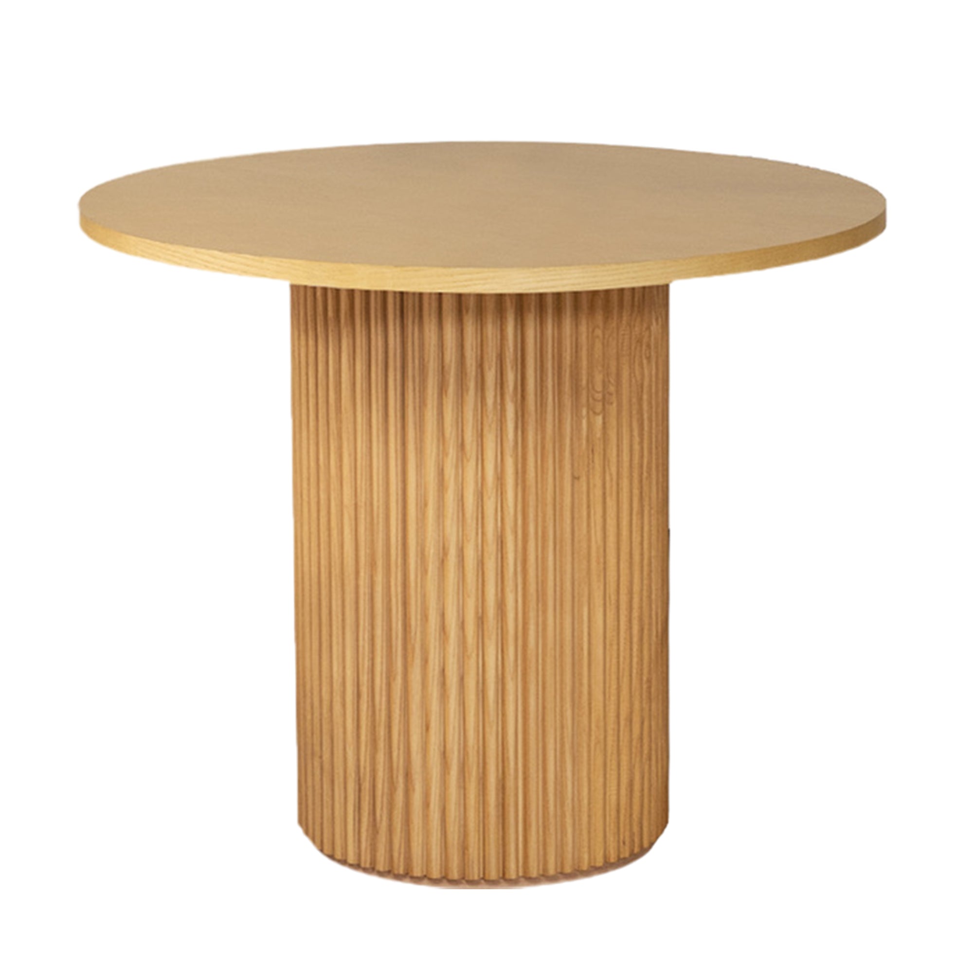 47″Round Dining Table Natural Wood Finished, with elegant Cylindrical Base