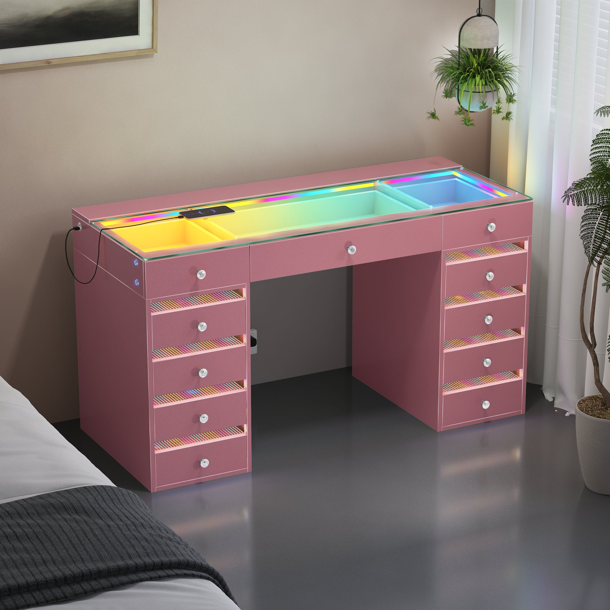 VANITII Fenair Vanity Desk with RGB light