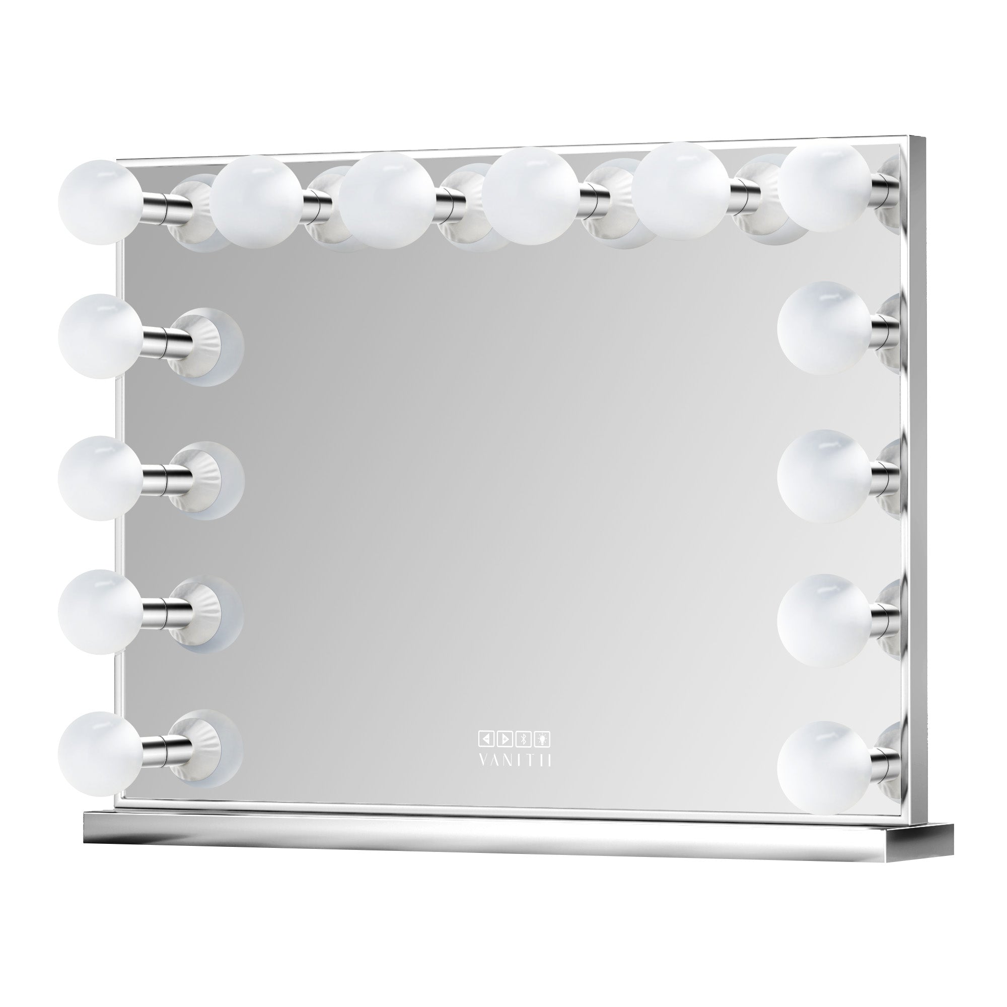 VANITII Chanel Silver Hollywood Vanity Mirror - 14 Dimmable LED Bulbs