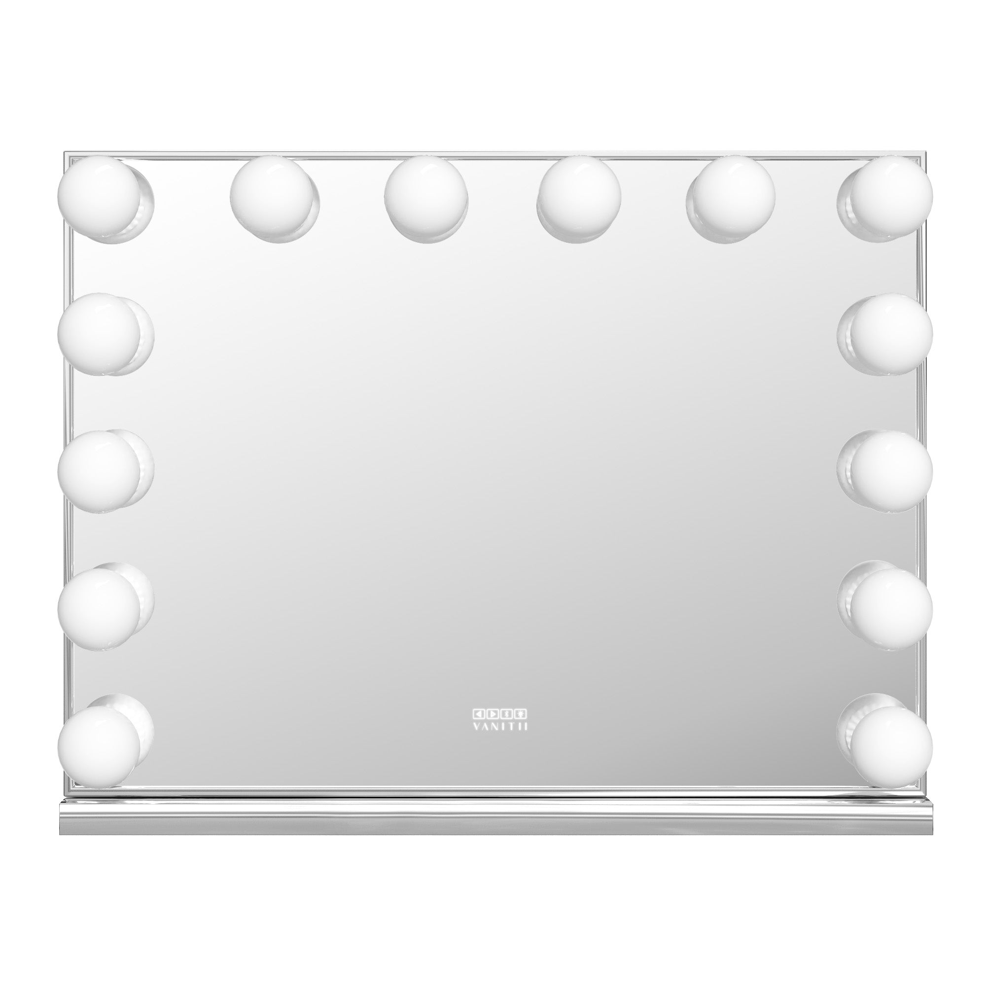 VANITII Chanel Silver Hollywood Vanity Mirror - 14 Dimmable LED Bulbs