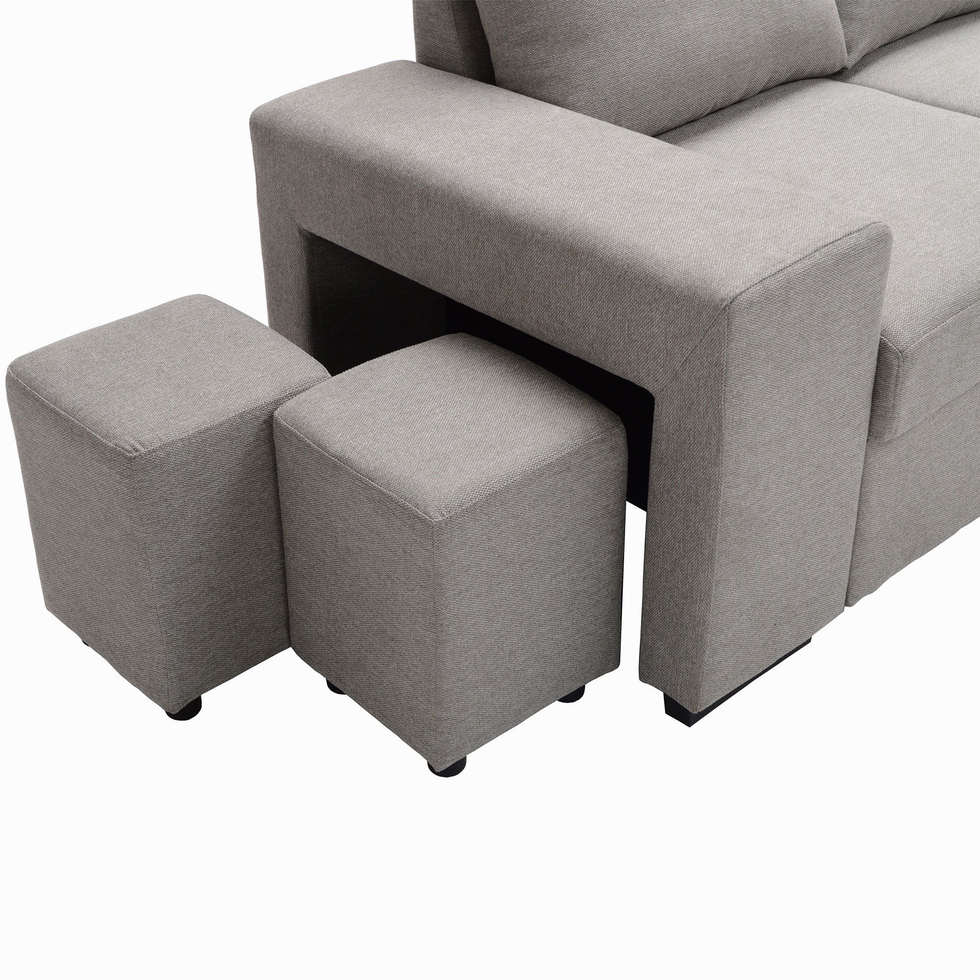 L-Shape sofa with storage and Pull-out bed