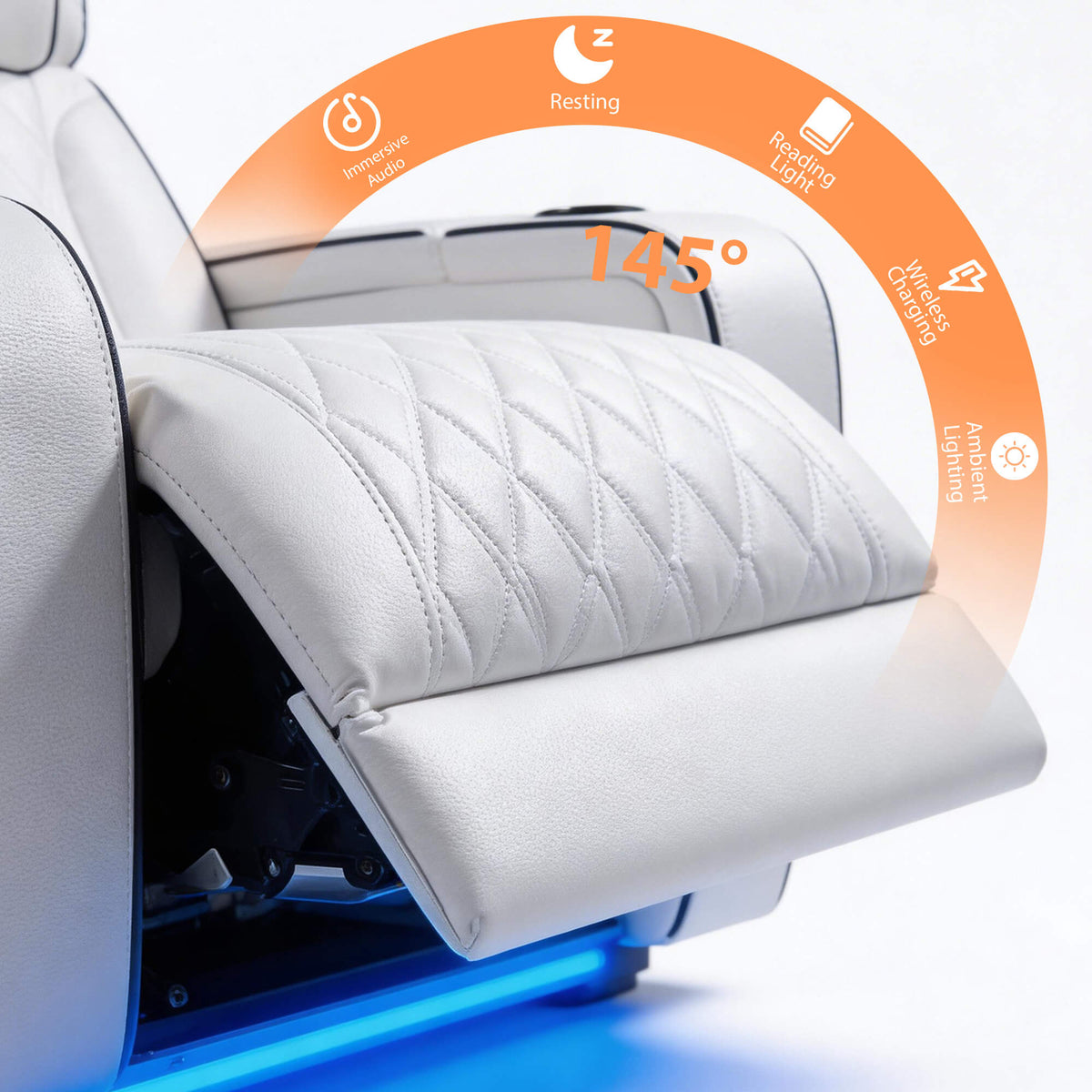 Jessie Luxury White Power Recliner Sofa Set