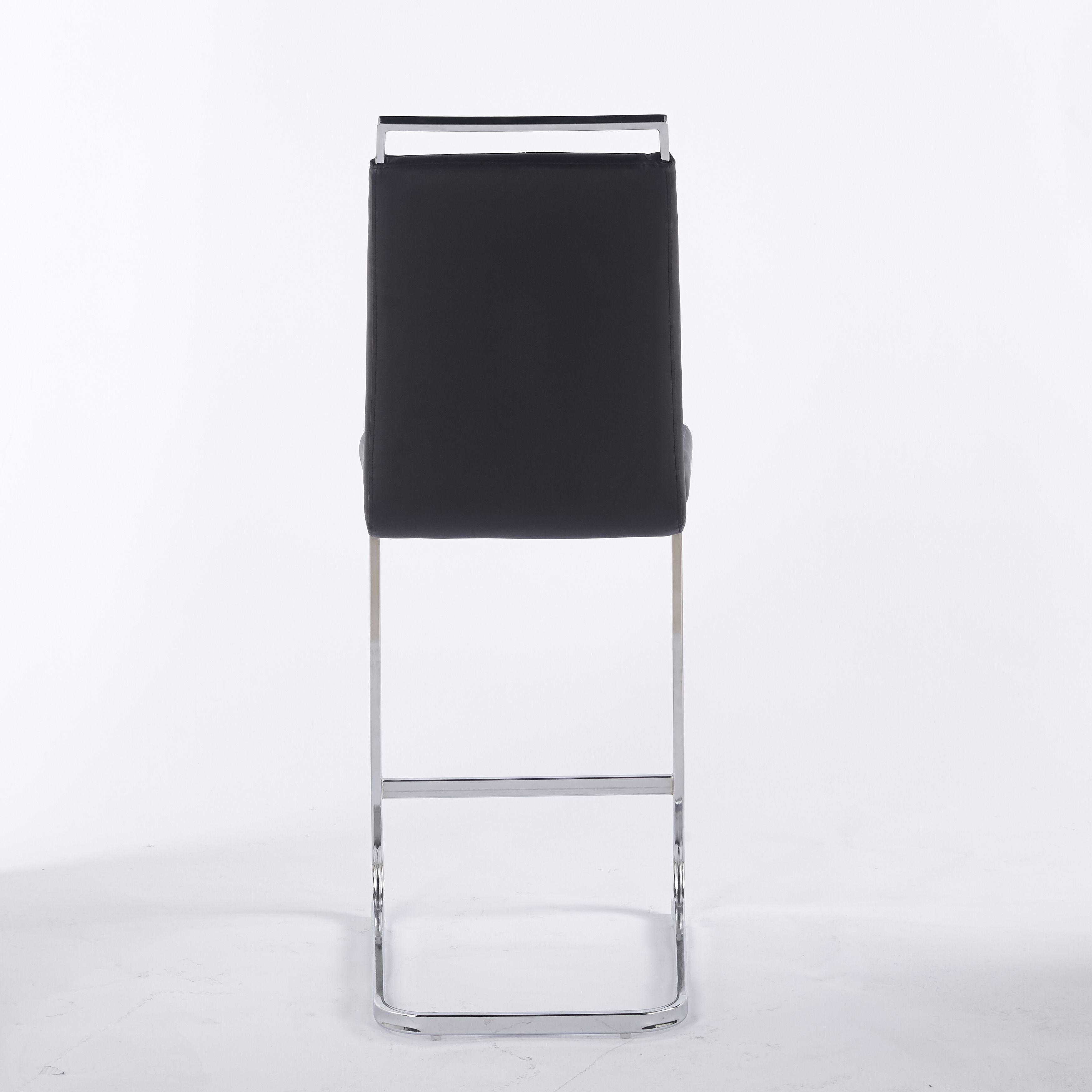 Contemporary Upholstered Dining Chair, Diamond Stitched PU Leather with Gold/Chrome Cantilever Base 4pCS/CTN