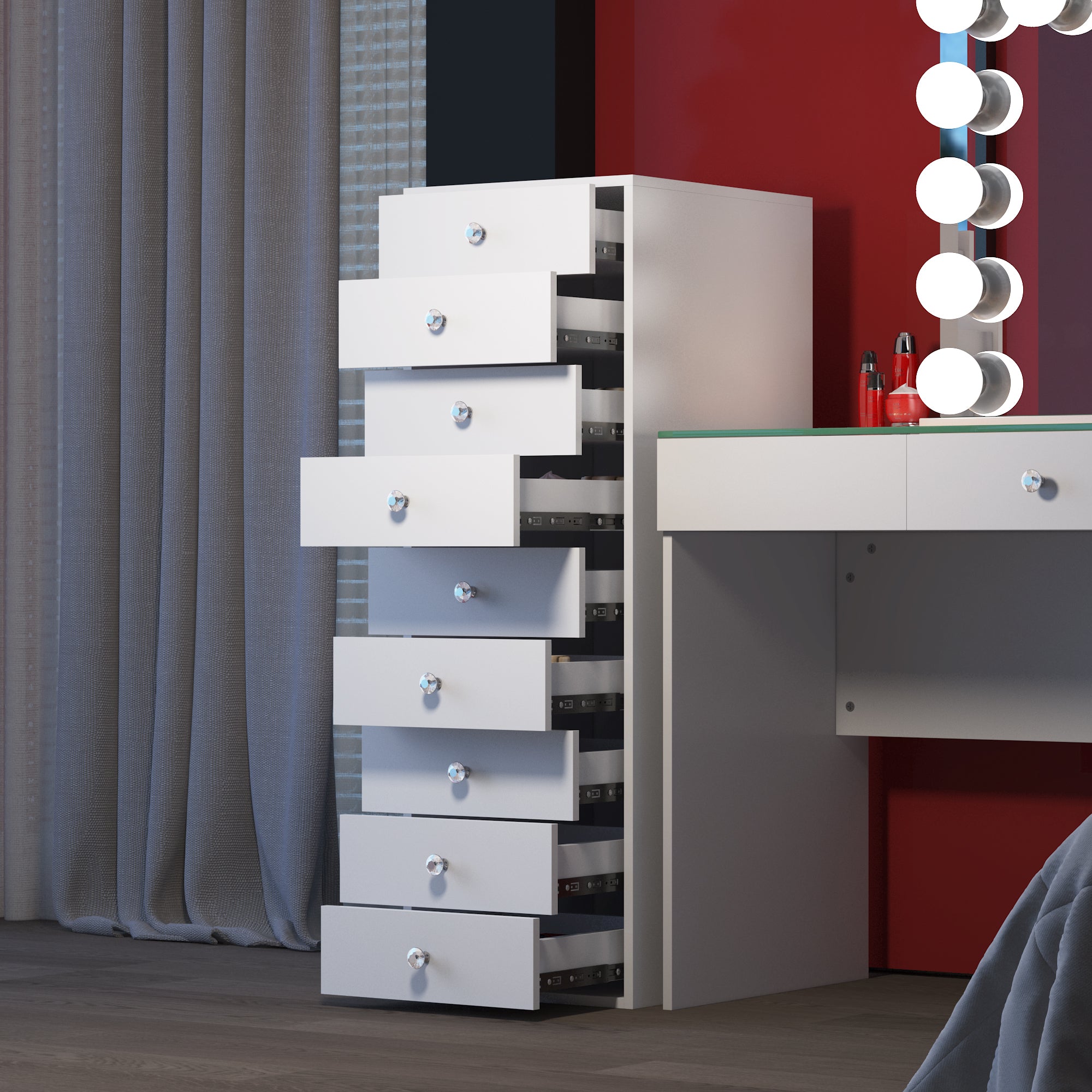 VANITII 9-Drawer Makeup Vanity Storage Unit