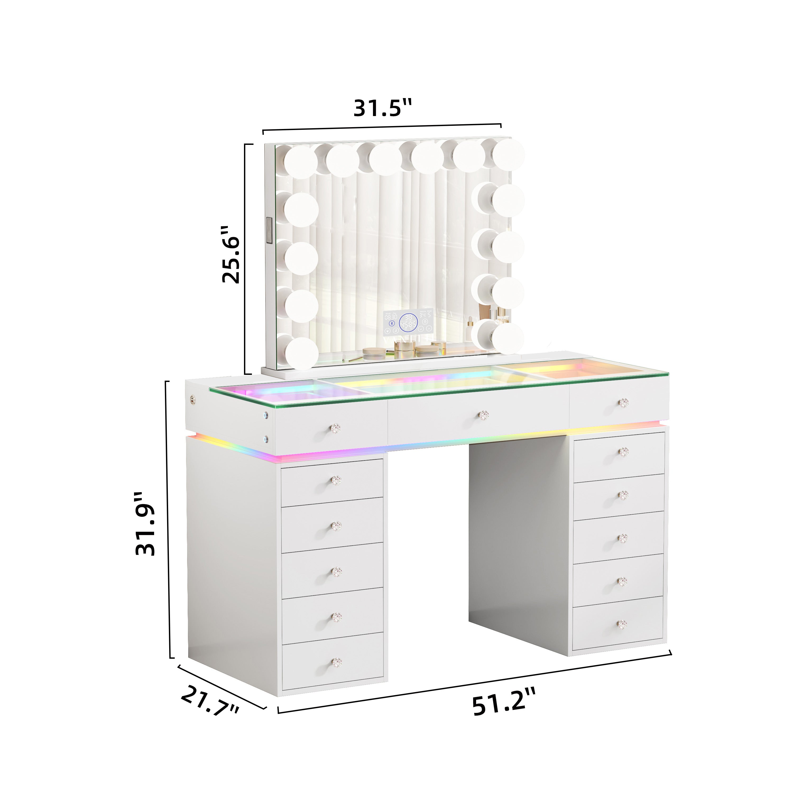 VANITII Mini Eva Vanity Desk Set - 13 Storage Drawers