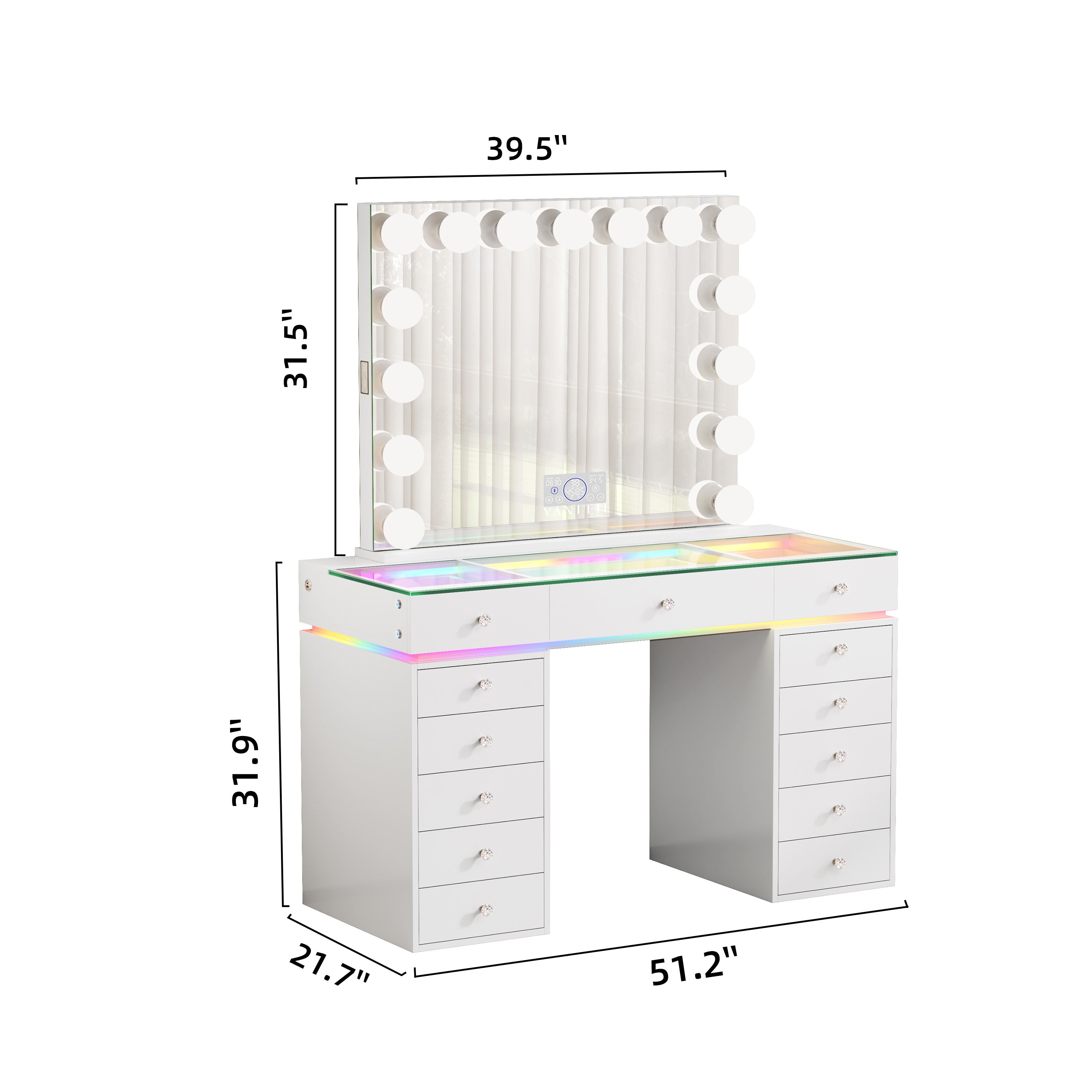 VANITII Mini Eva Vanity Desk Set - 13 Storage Drawers
