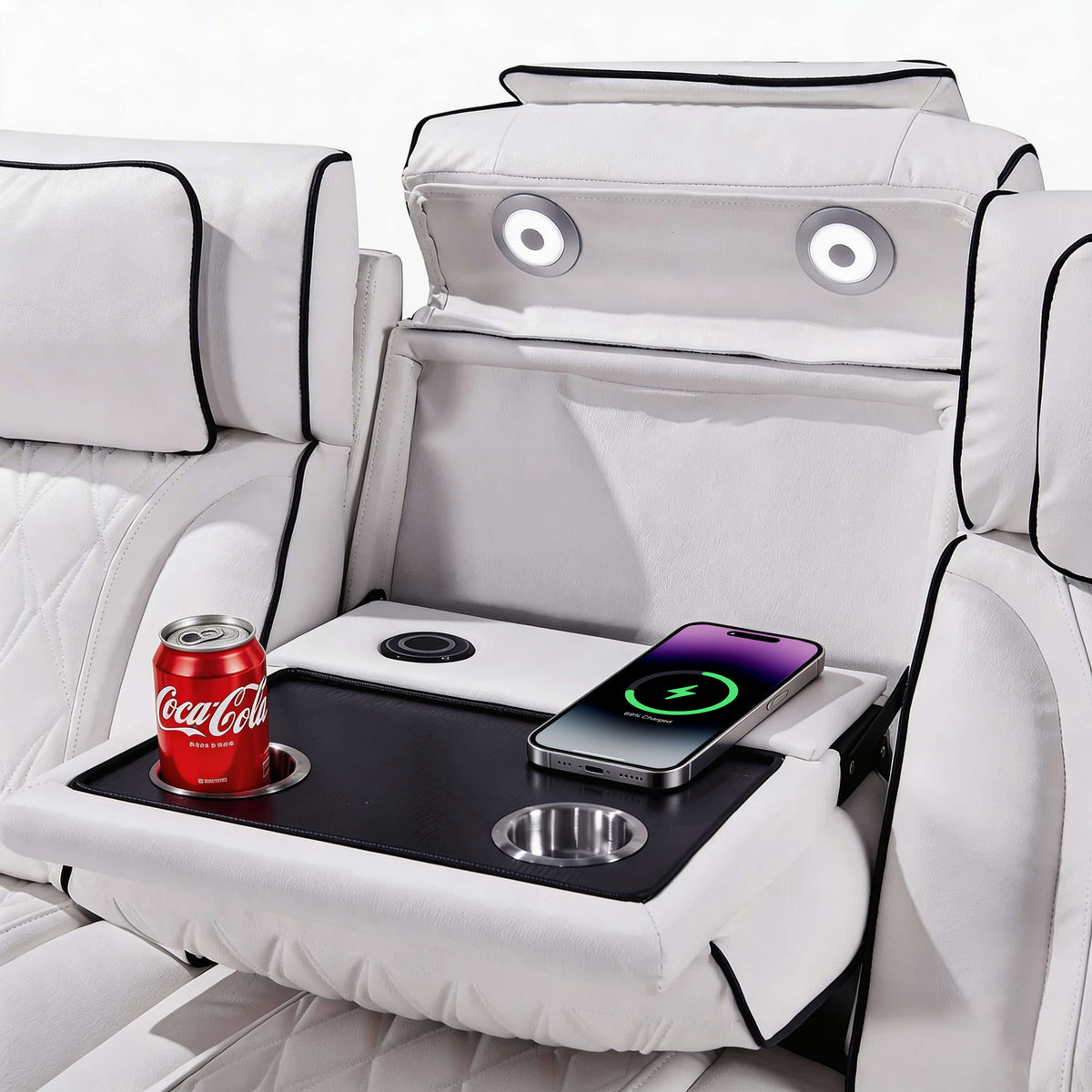 Jessie Luxury White Power Recliner Sofa Set