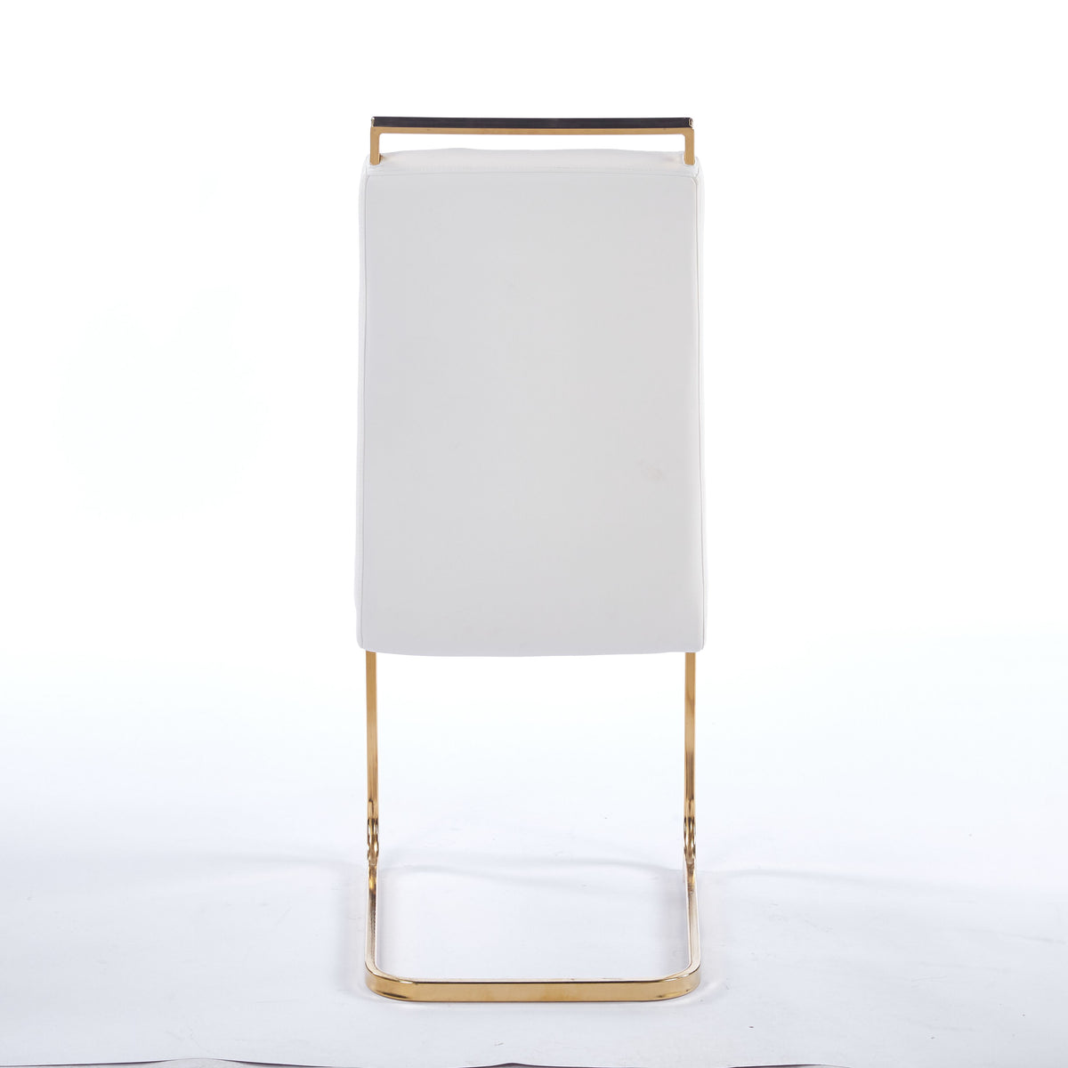 Contemporary Cantilever Dining Chair, Leather Upholstery with Golden Metal Base 4pCS/CTN