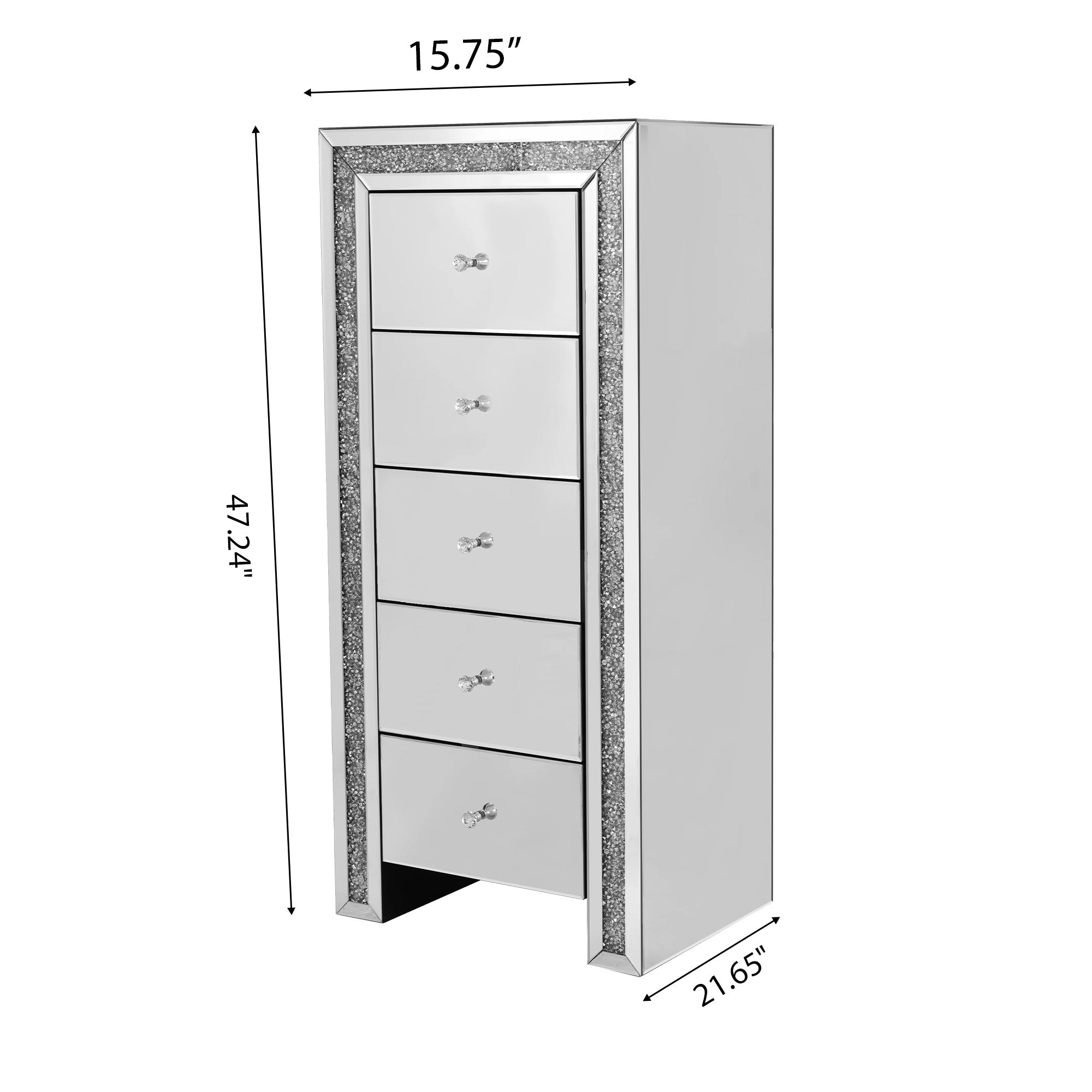 VANITII Crushed Diamonds LED Tallboy