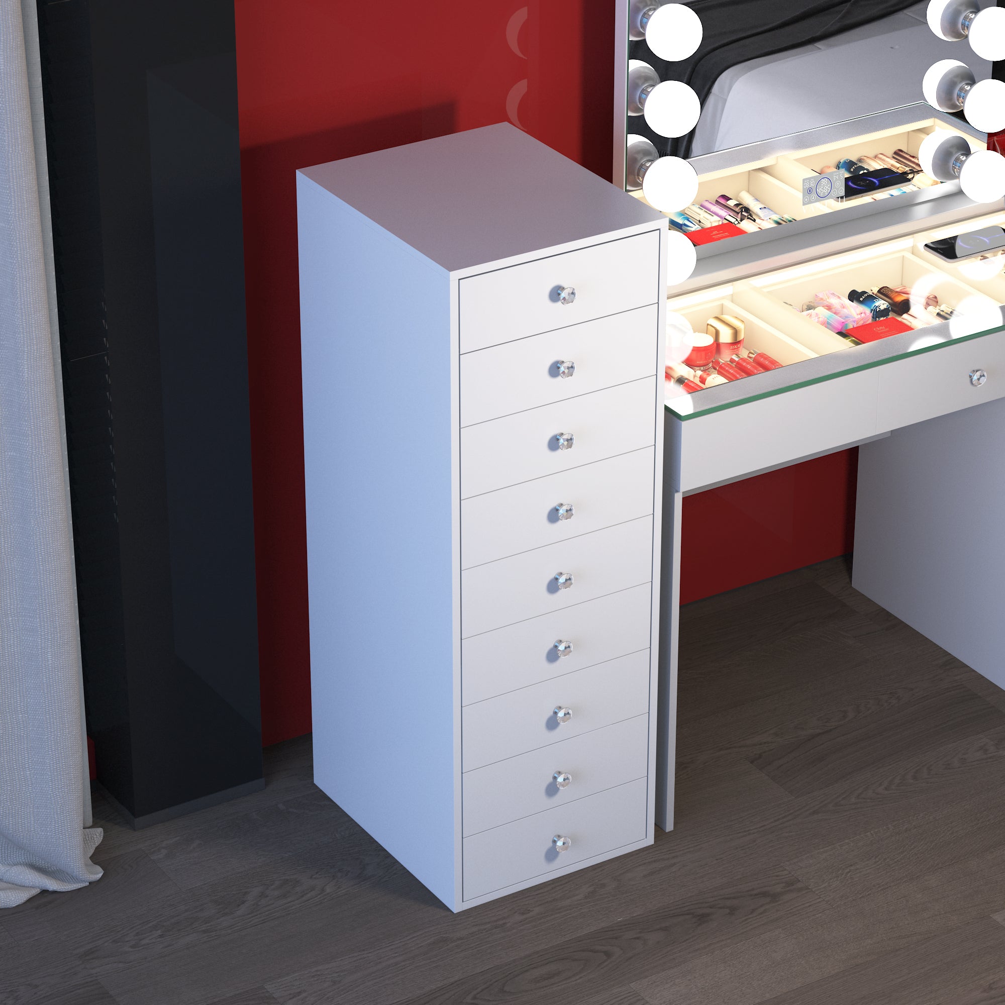 VANITII 9-Drawer Makeup Vanity Storage Unit