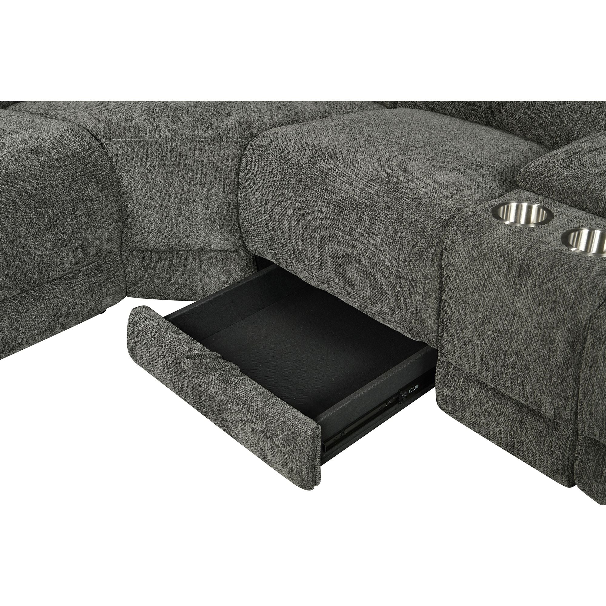 Power Recliner Sectional Fabric Sofa MC3020 Gray