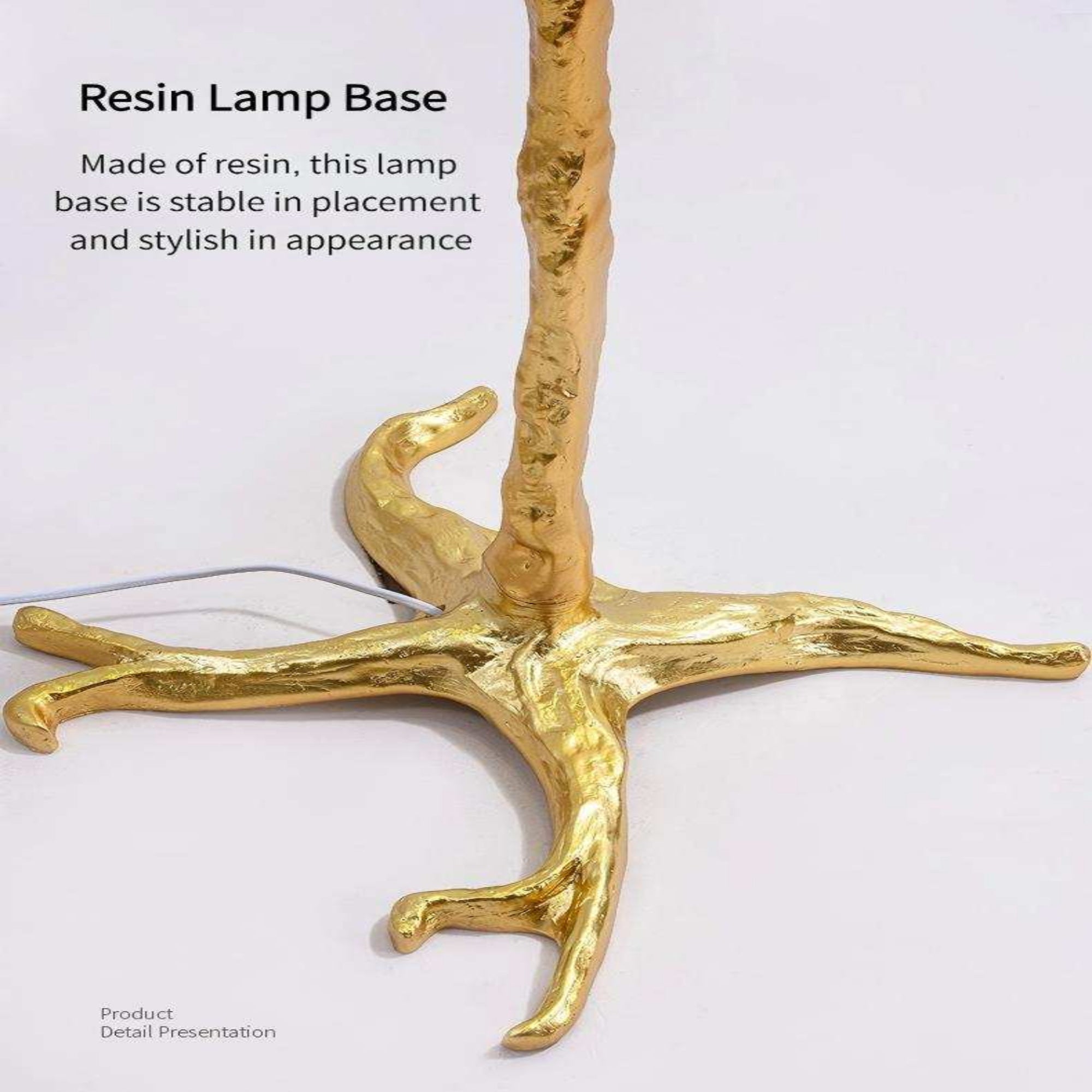 Ostrich Feather Floor Lamp | Golden 4-Light Branch