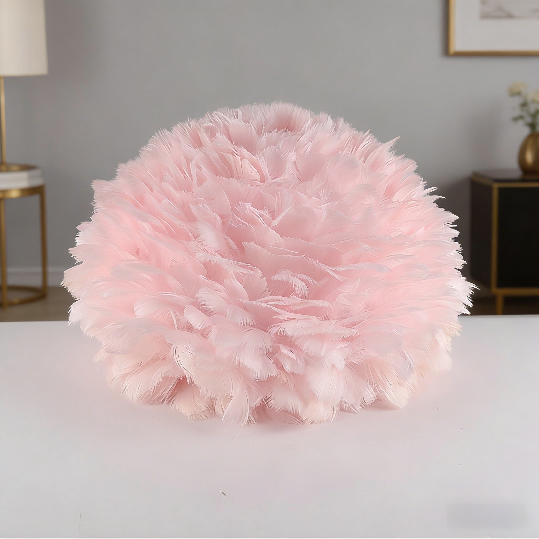Nordic Feather LED Table Lamp, 3-Color Dimmable Bedside Ambient Light