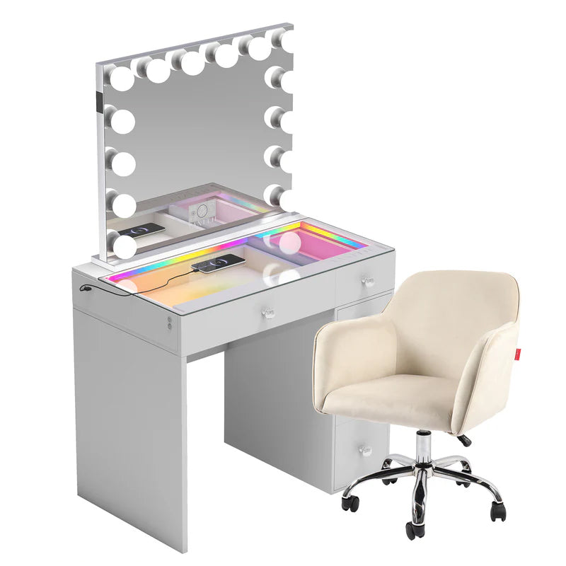 Weekly flash deal ! VANITII Mini Diana Vanity Set with Vanity Chair