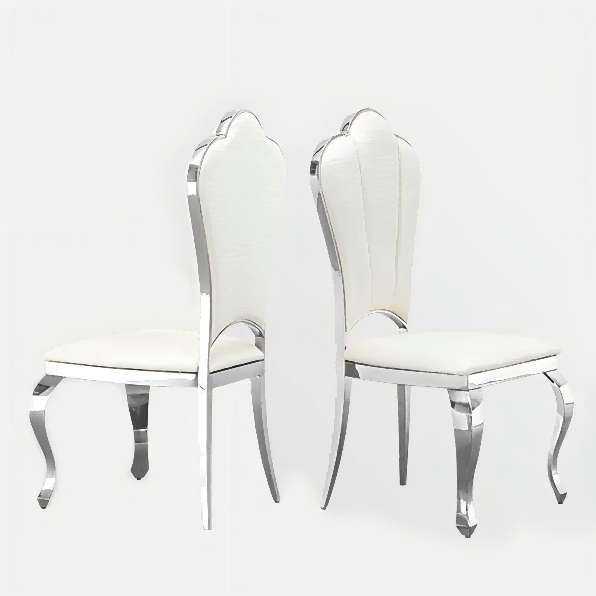 201 Stainless Steel PU Luxury Upholstered Dining Chair