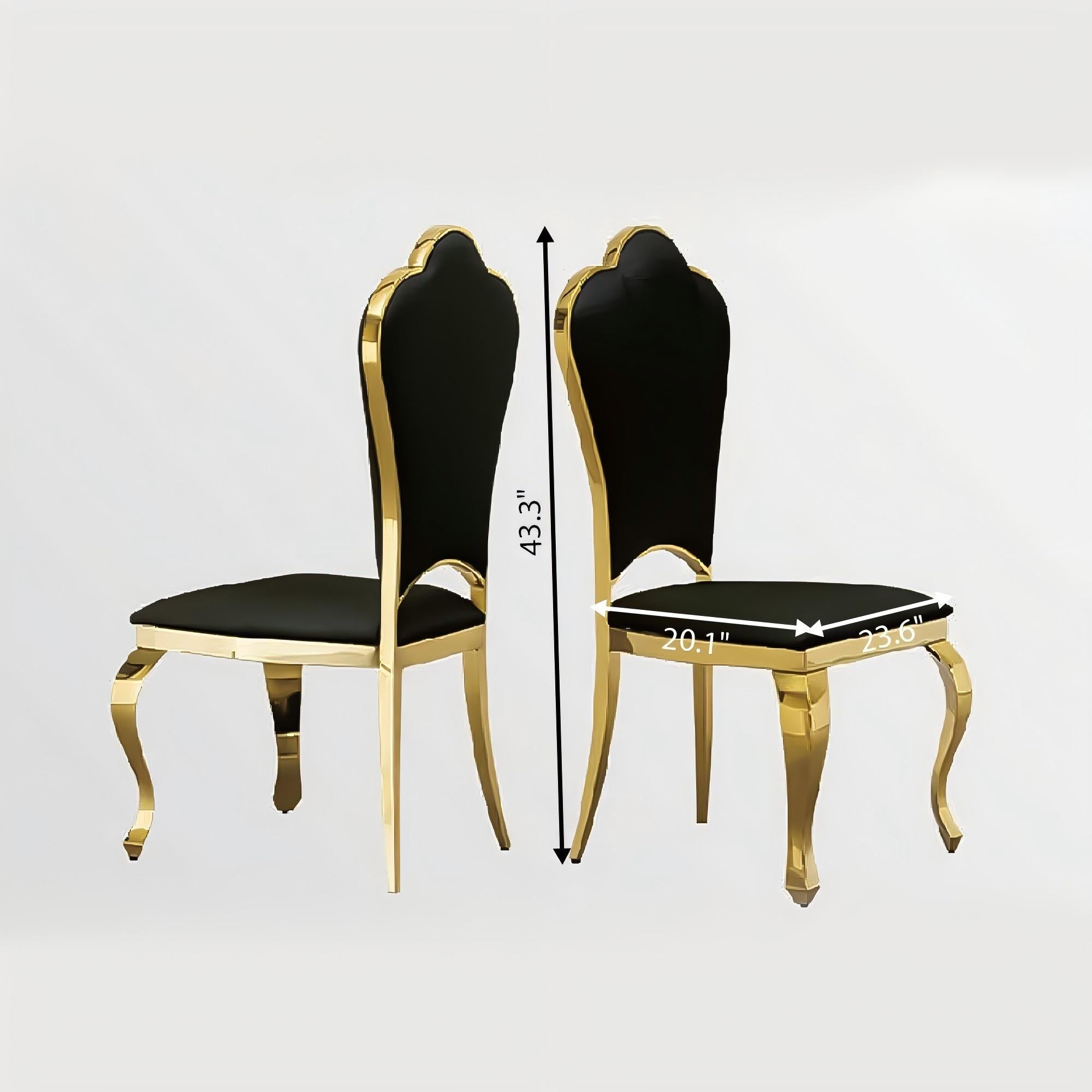201 Stainless Steel PU Luxury Upholstered Dining Chair
