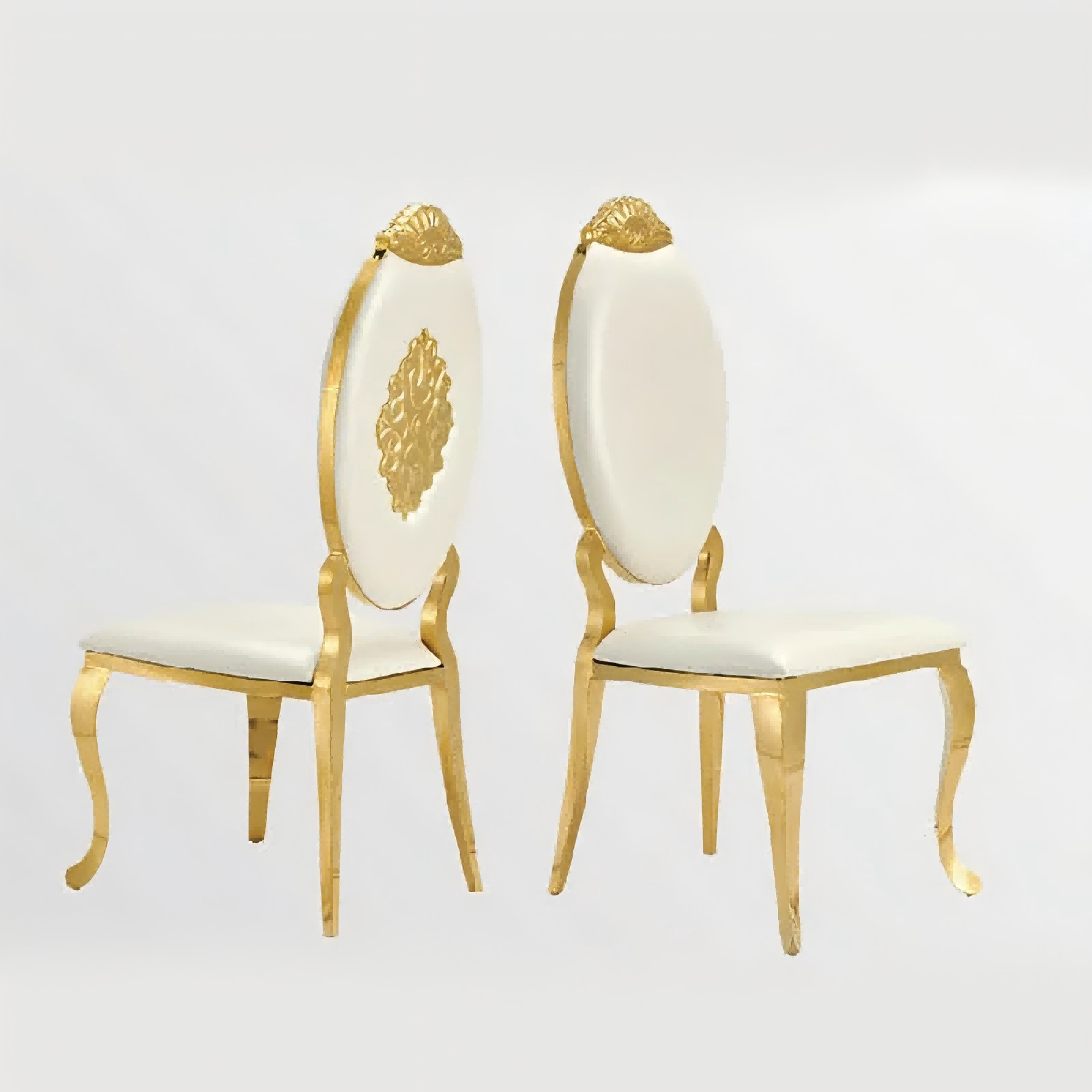 Luxury Gold Carved Back Dining Chair-201 Stainless Steel