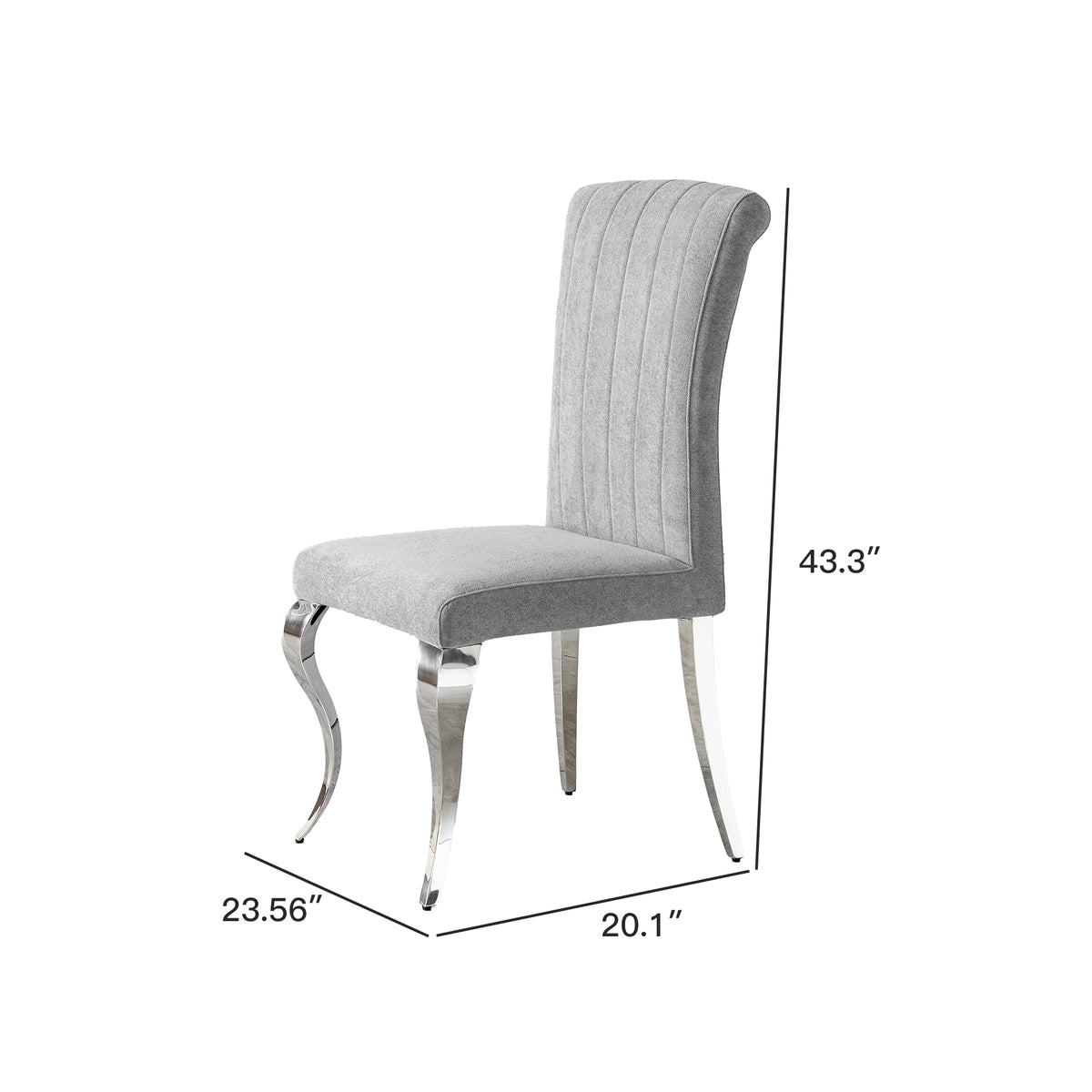 Modern High Back dining chair,201 Stainless Steel 6pcs/CTN