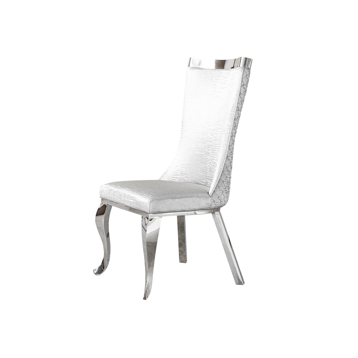 201 Stainless Steel Dining Chair,Modern High Back ,Luxury Curved Leg Chair 4pcs/CTN