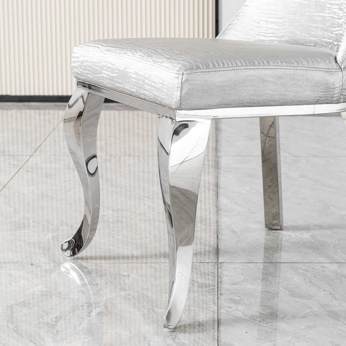201 Stainless Steel Dining Chair,Modern High Back ,Luxury Curved Leg Chair 4pcs/CTN