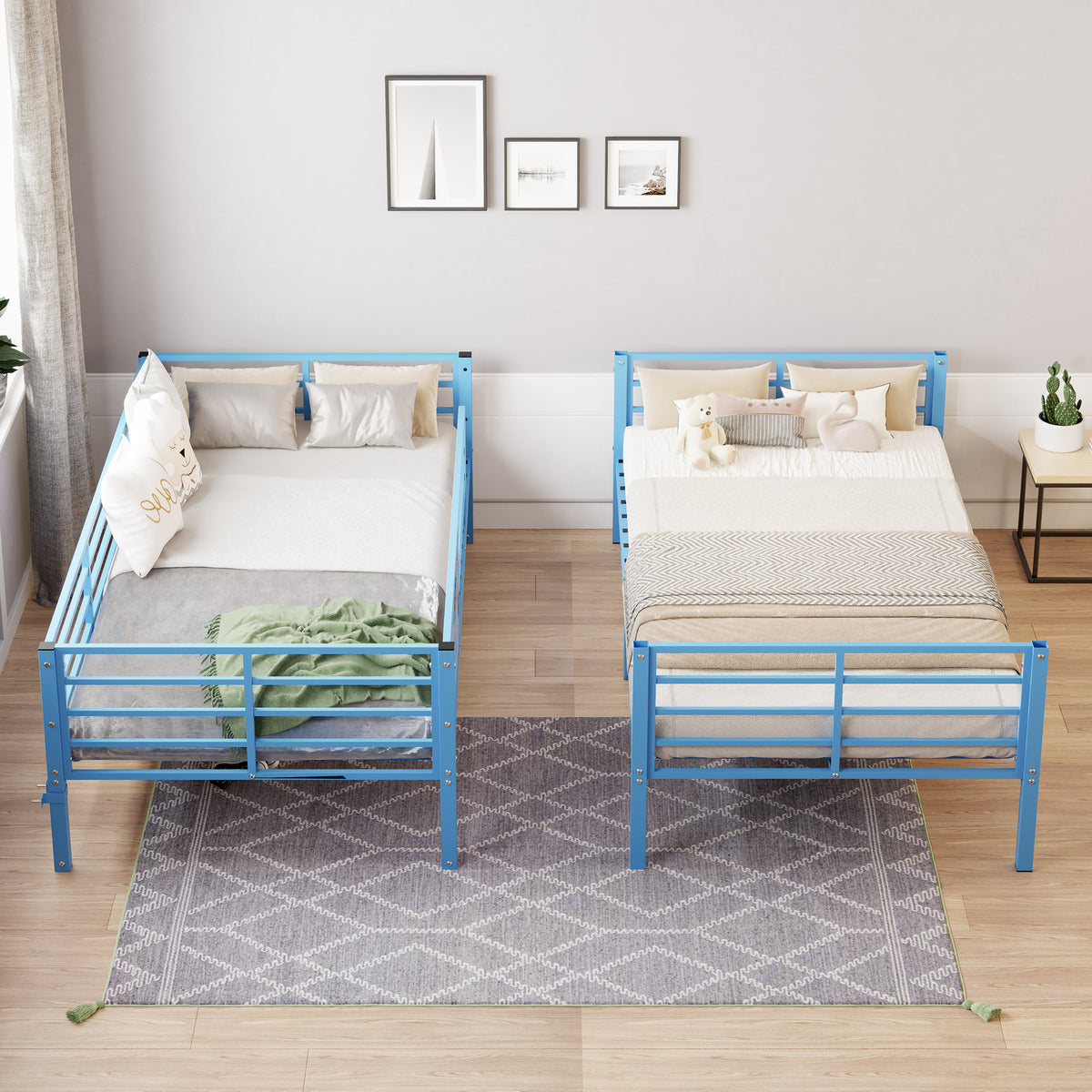 Metal Bunk Bed Frame with Full-length