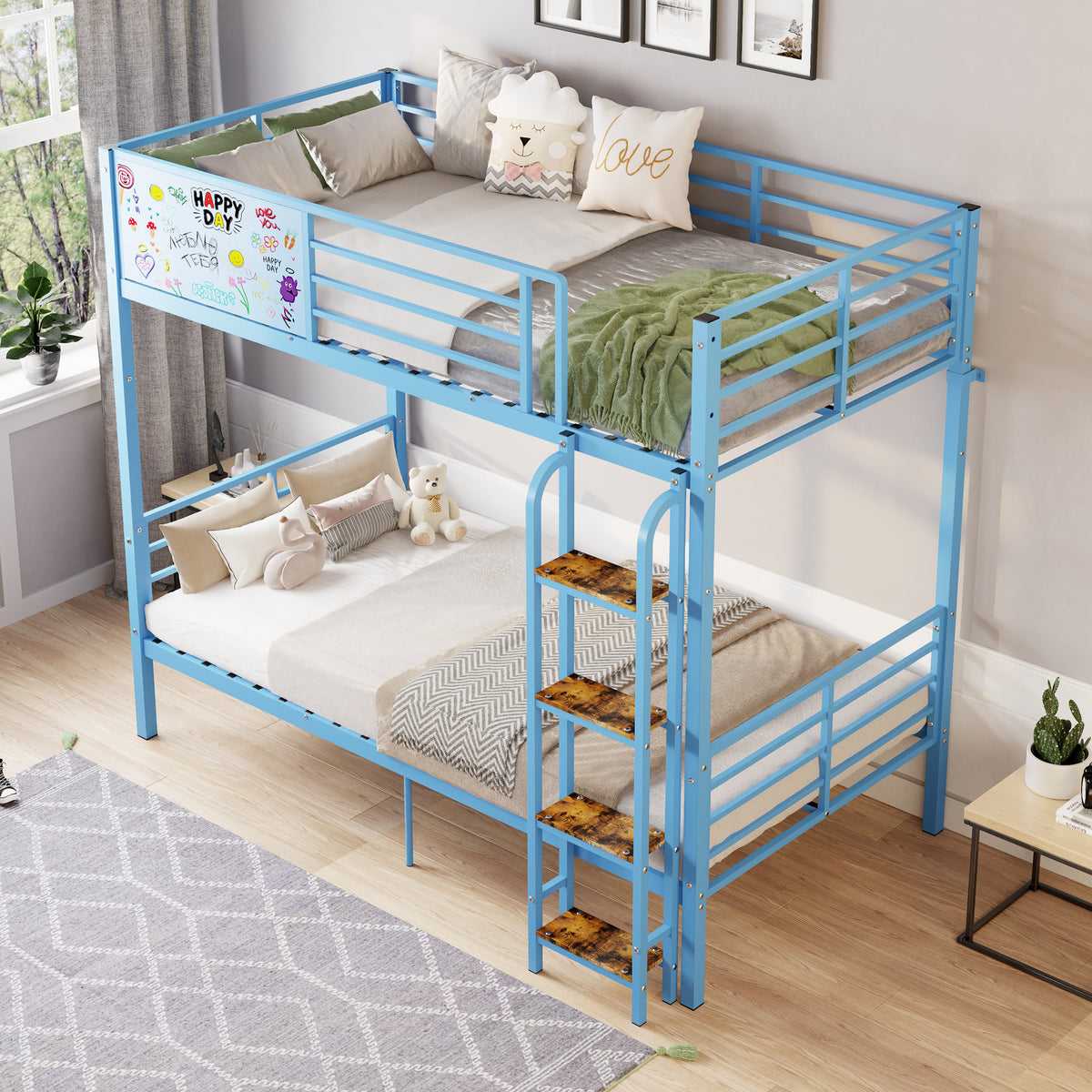 Metal Bunk Bed Frame with Full-length