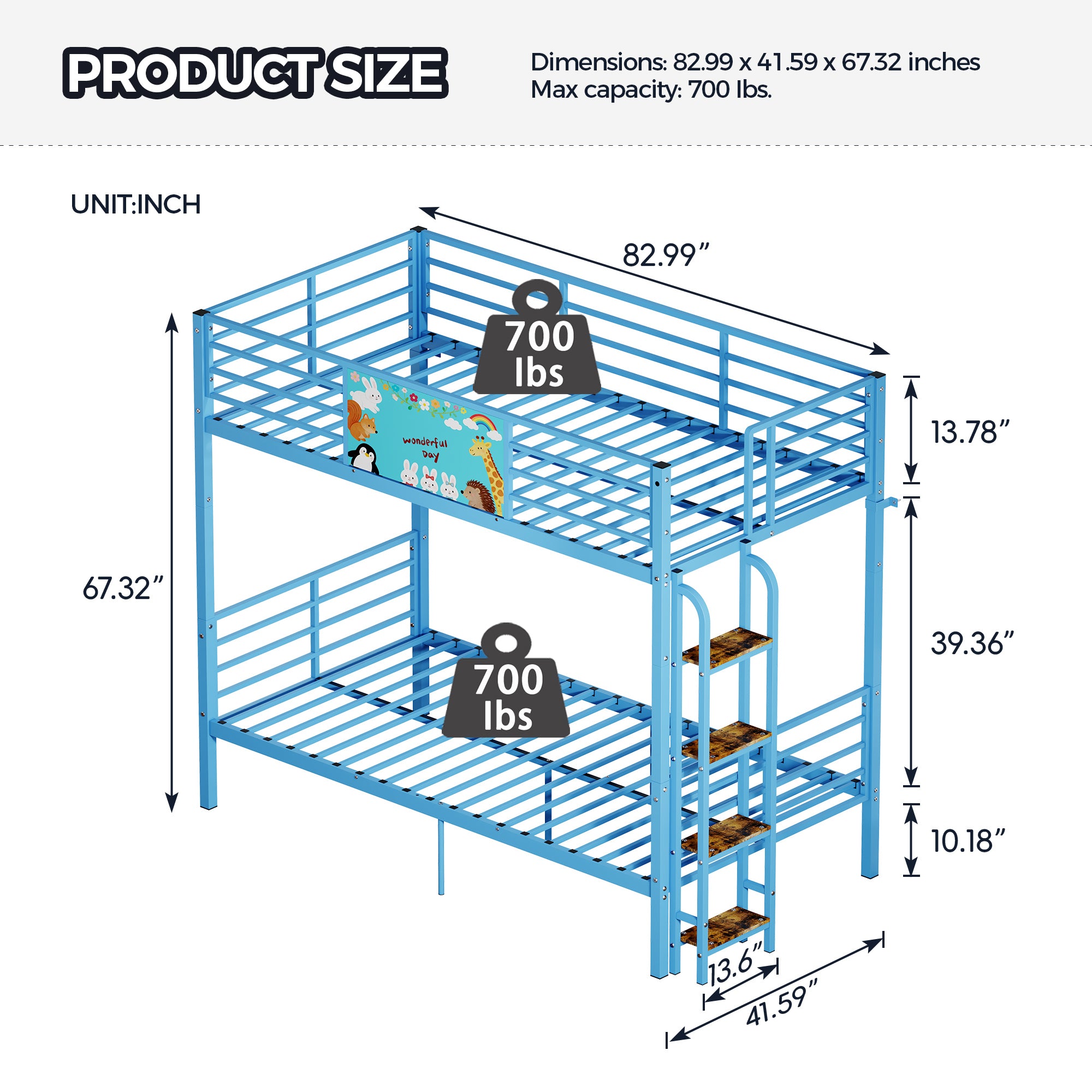 Twin Over Twin Metal Bunk Bed Frame