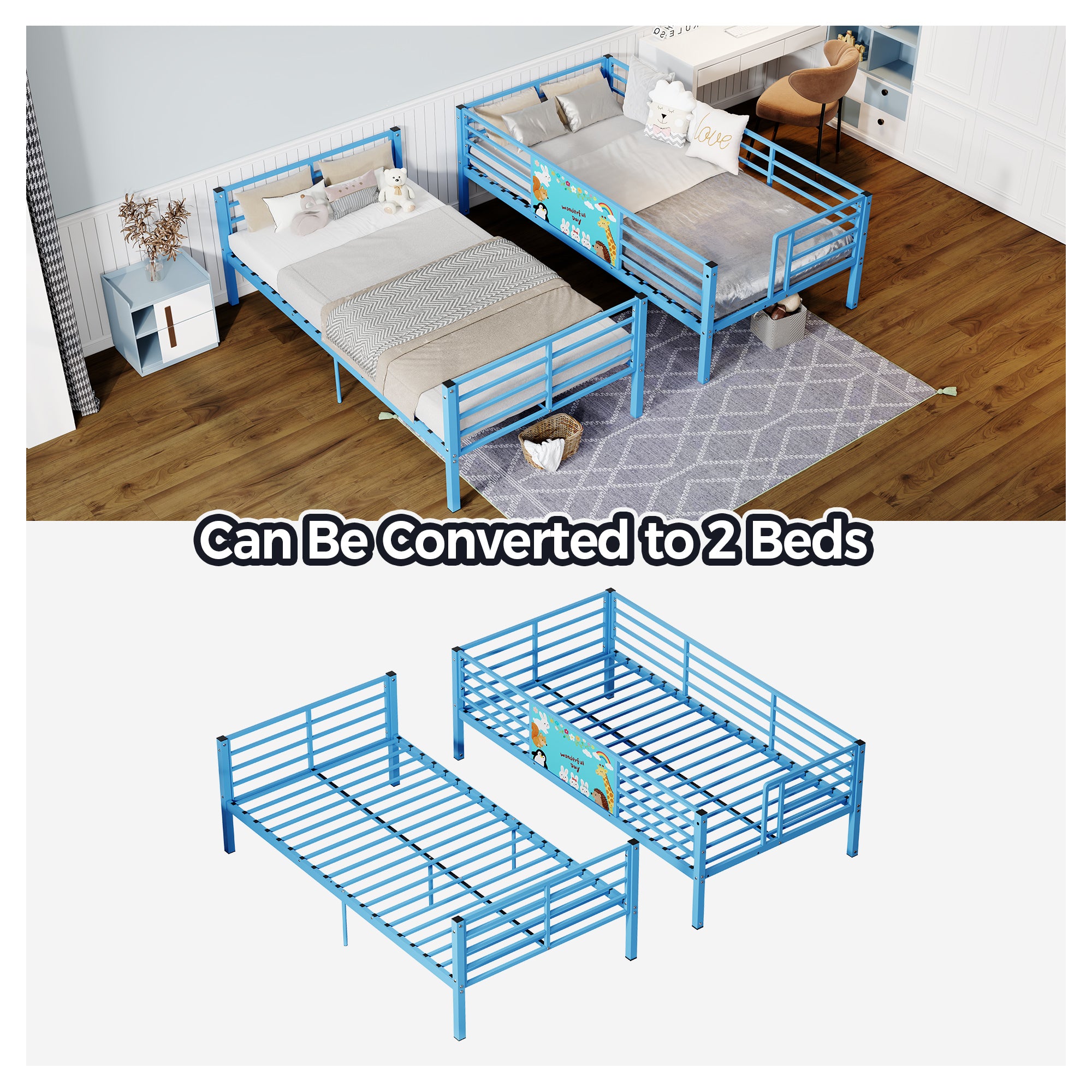 Twin Over Twin Metal Bunk Bed Frame