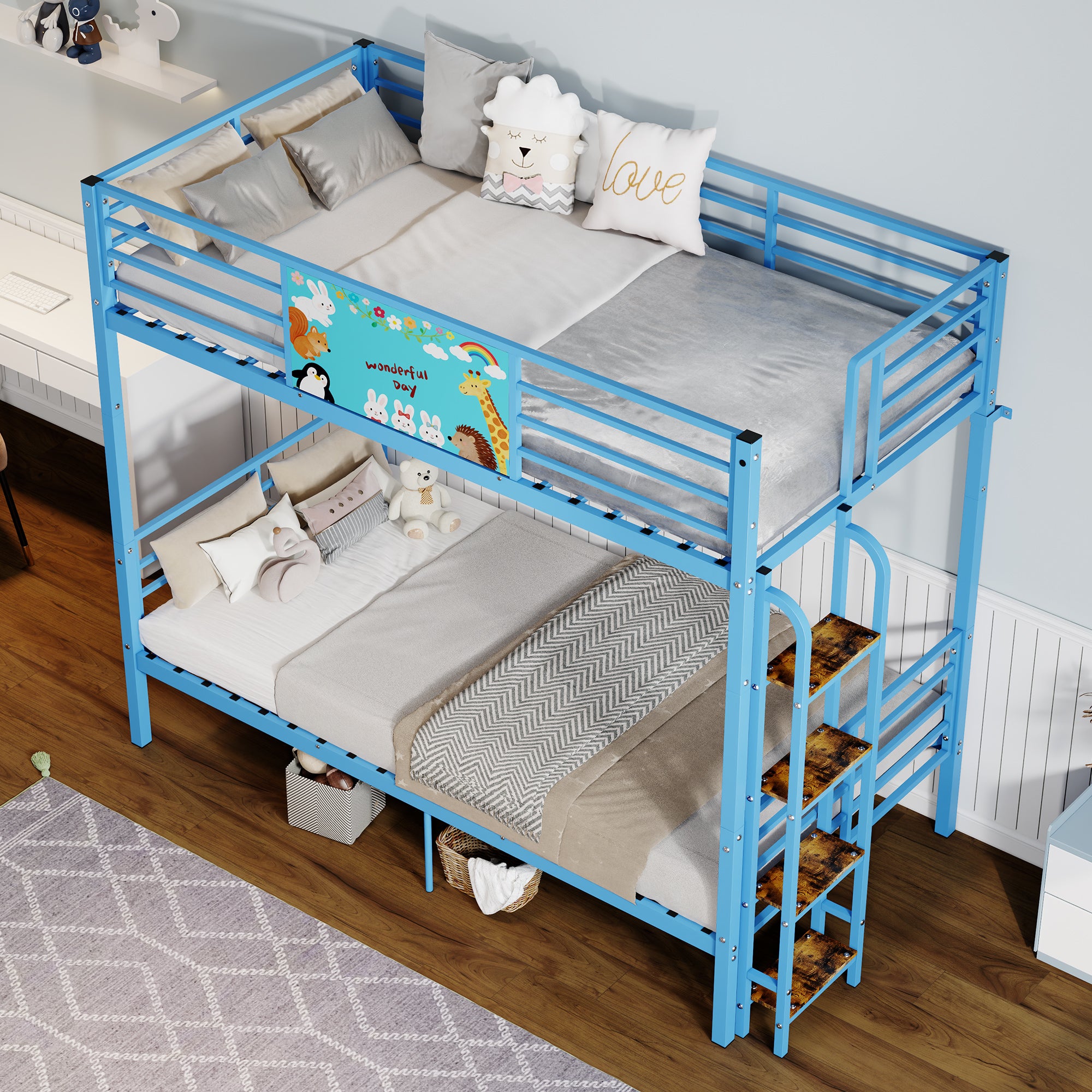 Twin Over Twin Metal Bunk Bed Frame