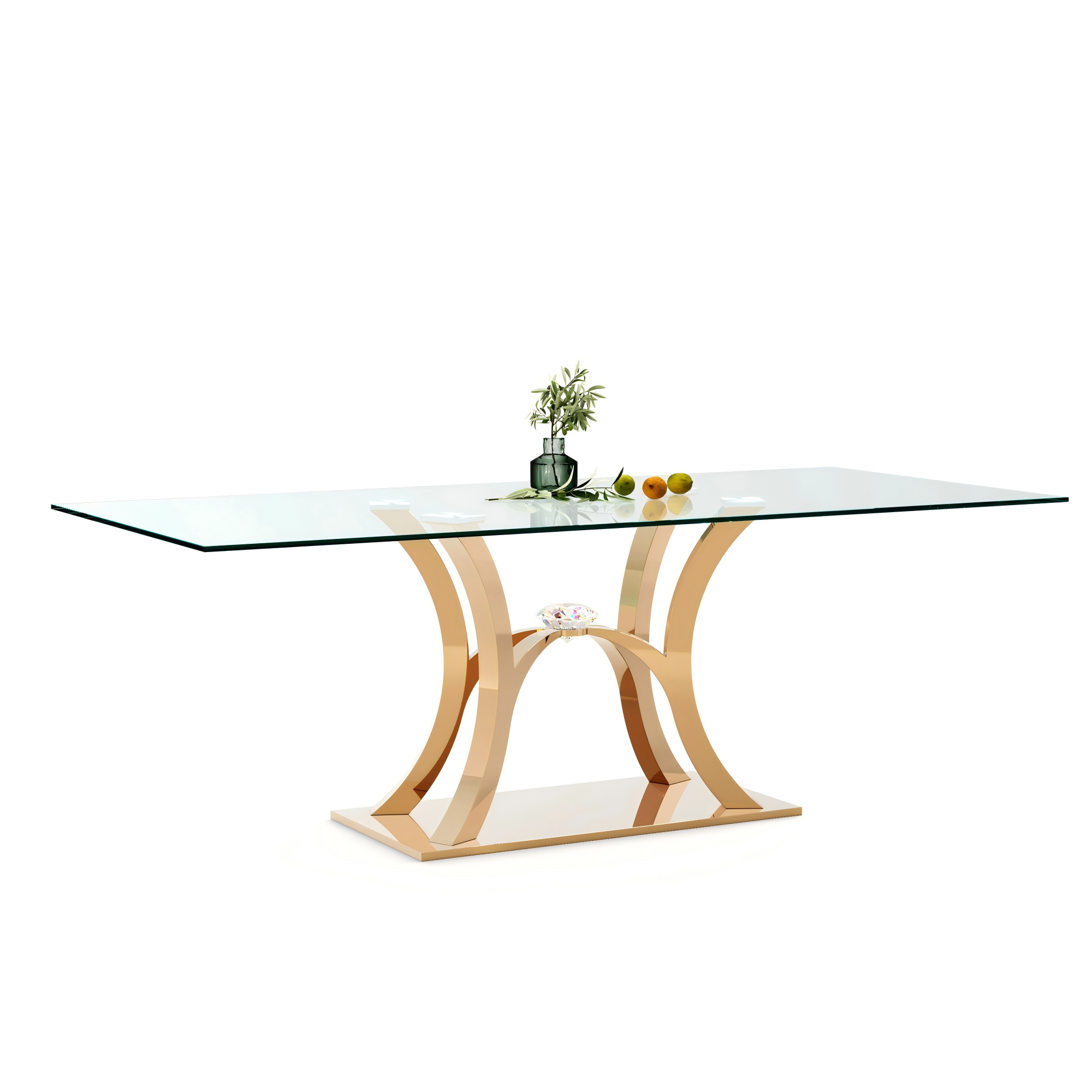 Modern Luxury 201 Stainless Steel Frame Dining Room Table