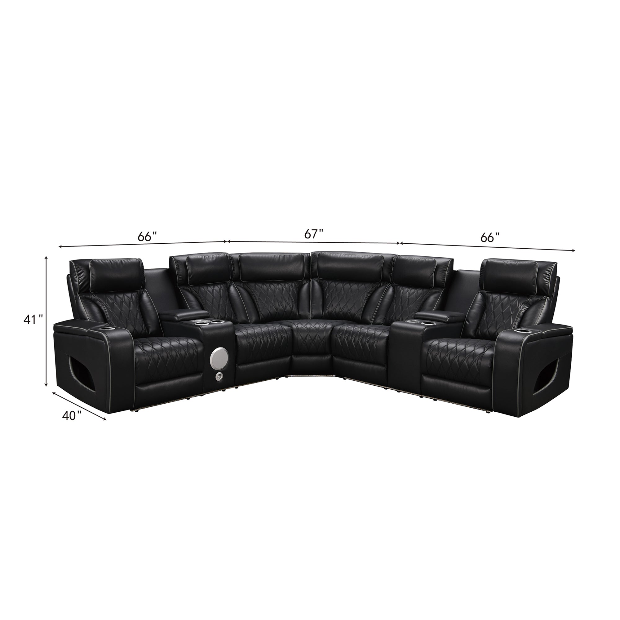 Power Recliner Sectional MC2953 Black