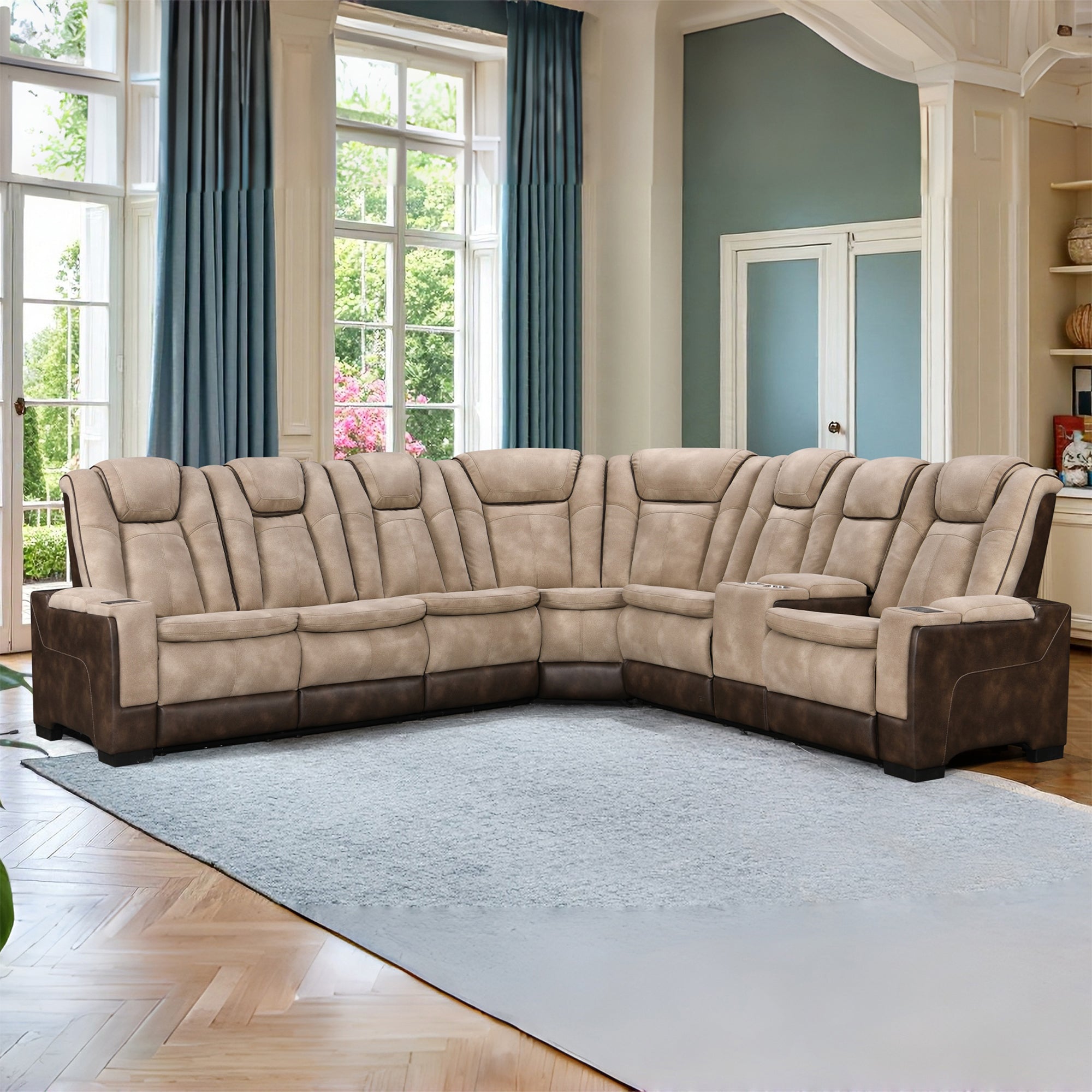 Power Recliner Sectional MC2866 Brown