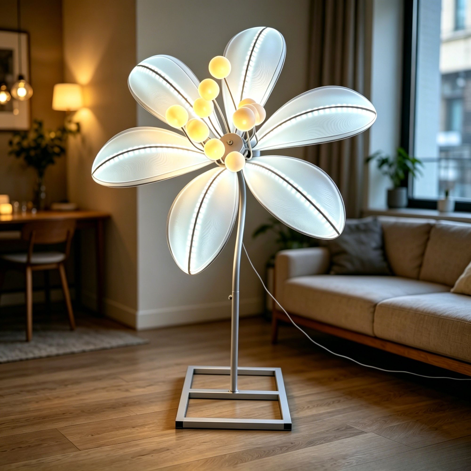 Adjustable Height LED Lily Lamp for Wedding & Home Decor