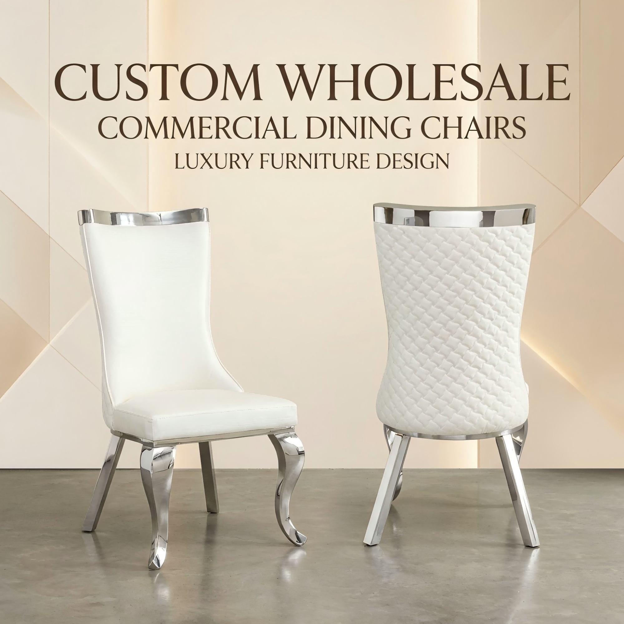 silver stainless steel dining chairs, pu upholstered dining chairs, high back dining side chairs