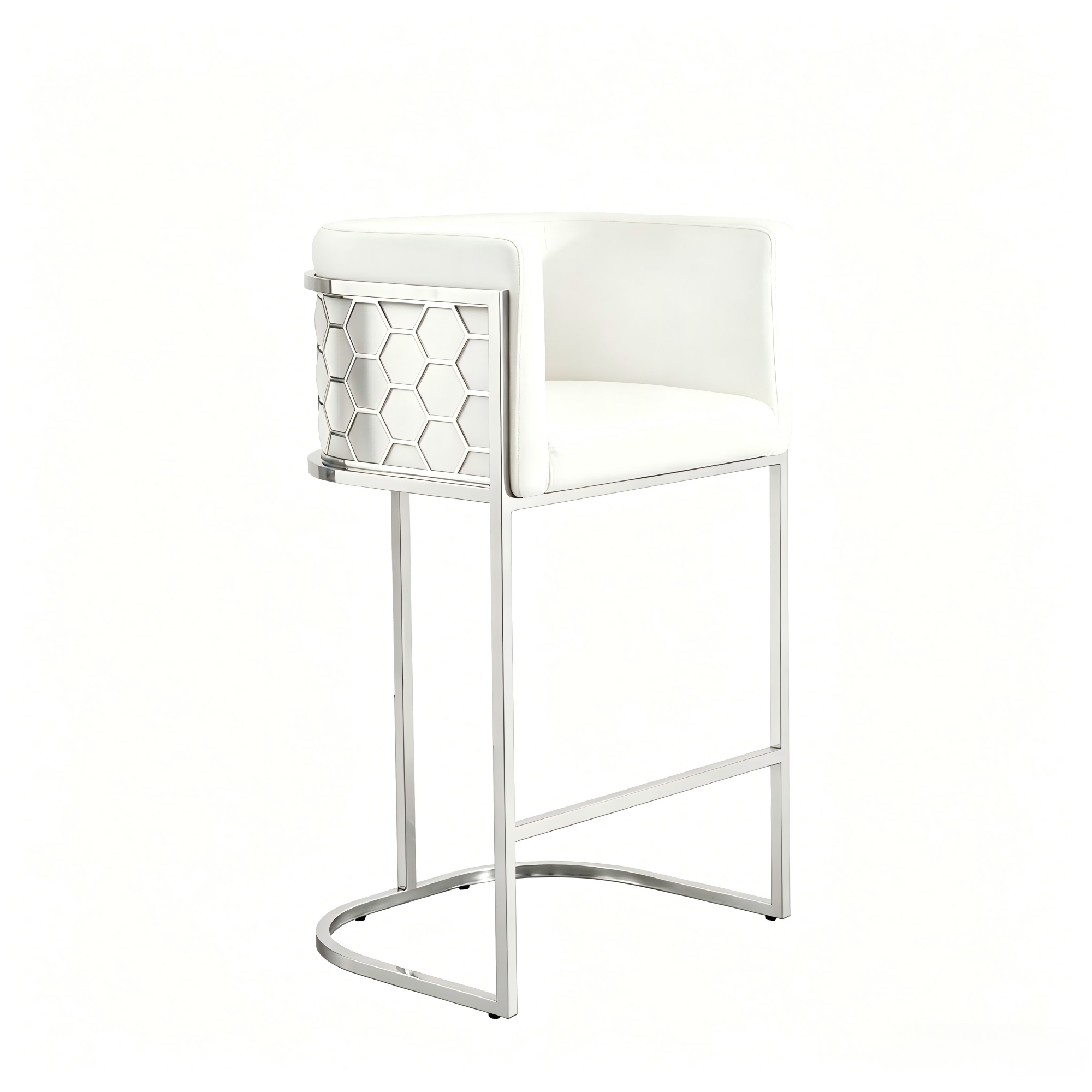 silver stainless steel bar stools, pu counter stools, modern bar chairs