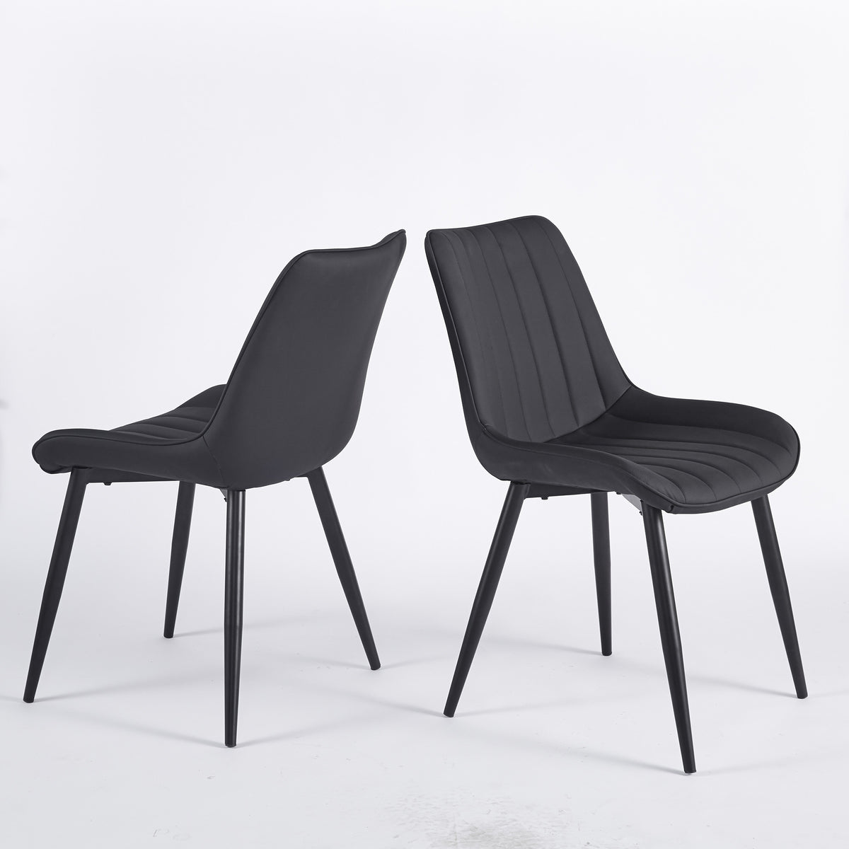 Modern Leather Dining Chairs with Metal Legs 4pCS/CTN