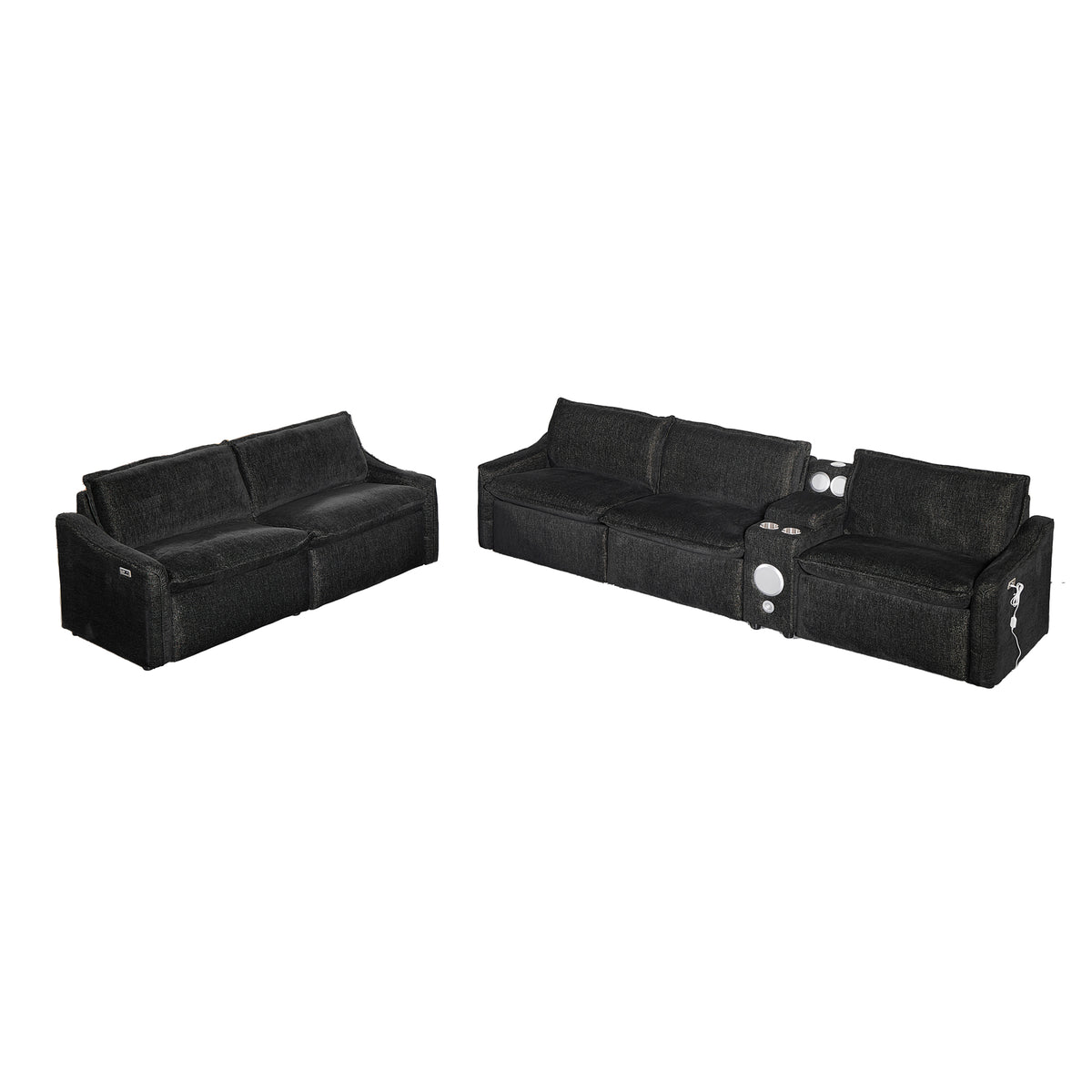 Black Electric Recliner Sofa Set